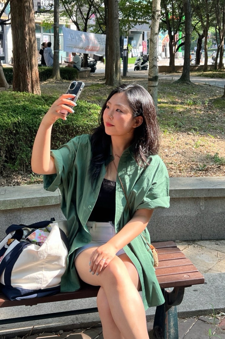 여름 데일리룩 추천 💚 시티보이 오버핏 셔츠 반팔 아이러니포르노 화이트라인