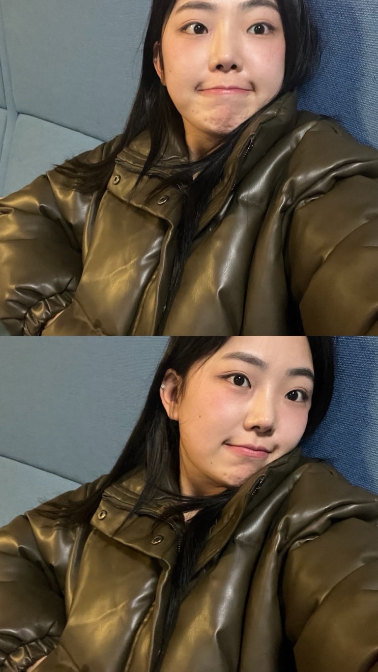 겨울 봄 코디 끝판왕! 오사와 레더패딩으로 완성하는 뮤타 크롭 하이넥 레더 패딩 카키 실착 리뷰