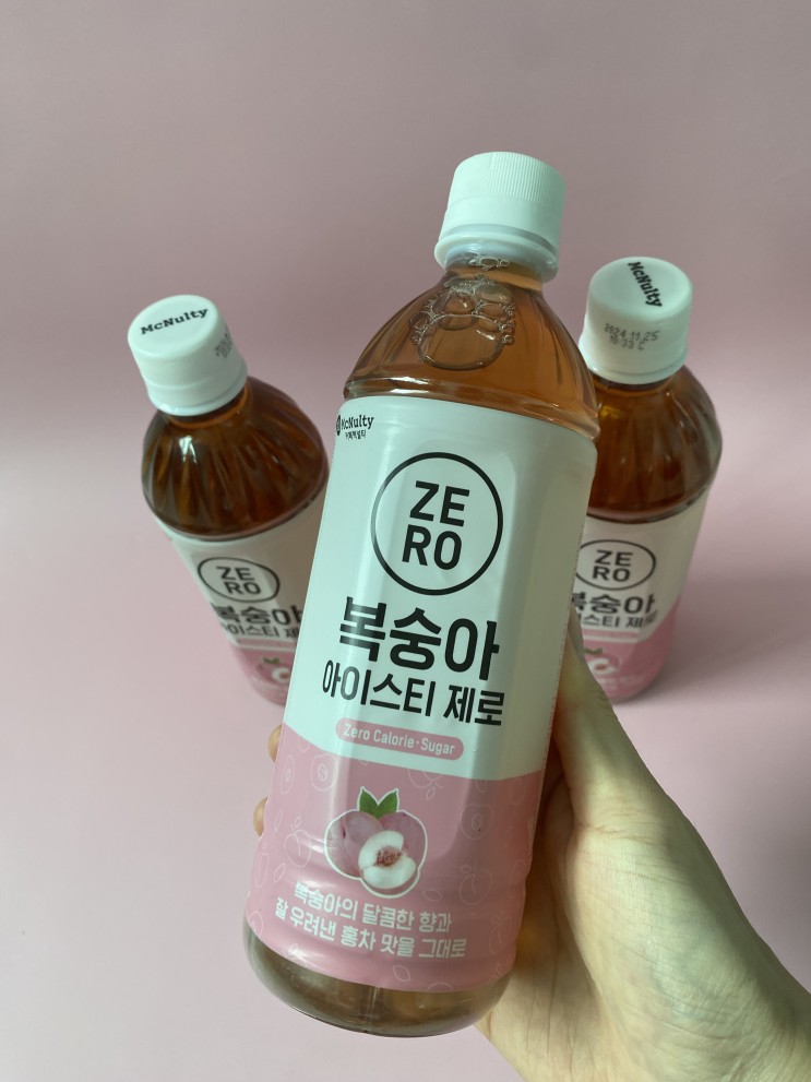 맥널티 복숭아 아이스티 제로로 음료도 건강챙기며 마셔요:)