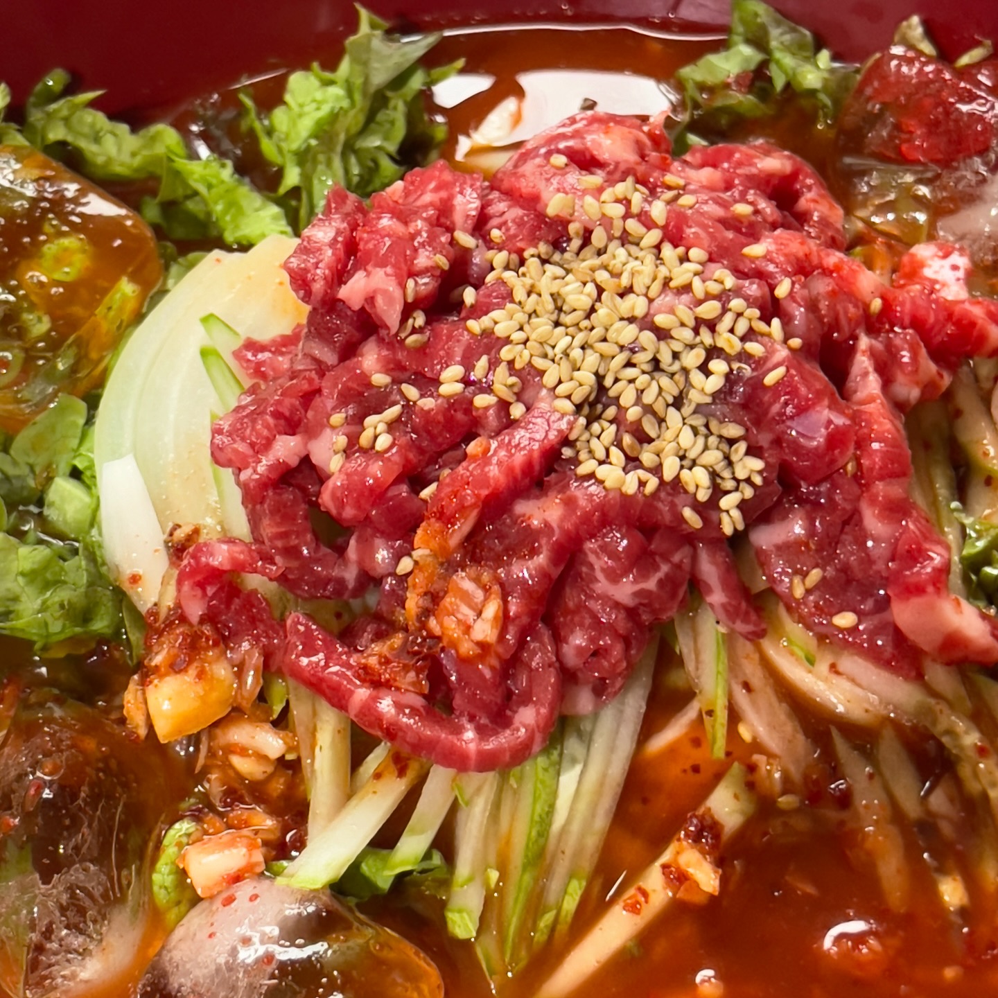 처음 만든 육회물회
