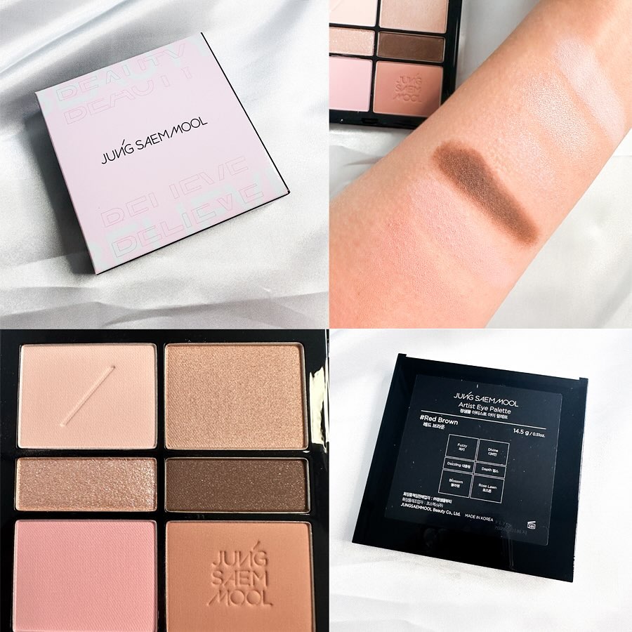 jsmbeauty_ 
✨정샘물 뷰티 아티스트 아이팔레트 레드 브라운✨

눈동자 컬러에 따라 선택 할 수 있는 아이 섀도우 팔레트🩷
레드브라운, 오렌지브라운, 옐로우브라운 3개 중에 선택이
가능한데 본연의 눈동자 색이 레드브라운에 가까운 저는
주저 없이 요 제품을 선택 했답니다 👋🏻

전반적으로 뉴트럴한 무드의 로즈핑크 색감을 가진 팔레트고
매트 컬러 3종, 쉬머 1종, 글리터 1종, 매트+펄 1종으로
총 6 컬러가 들어 있어요 🎁‼️

입자가 곱고 부드럽고 뭉침 전혀 없는!!! 블렌딩이 되고
그러면서도 발색력도 넘 좋아서 놀랐습니다 🥰
로즈 색상이 넘 고급스럽고 예쁜 팔레트라 소장 가치 100% 🩷