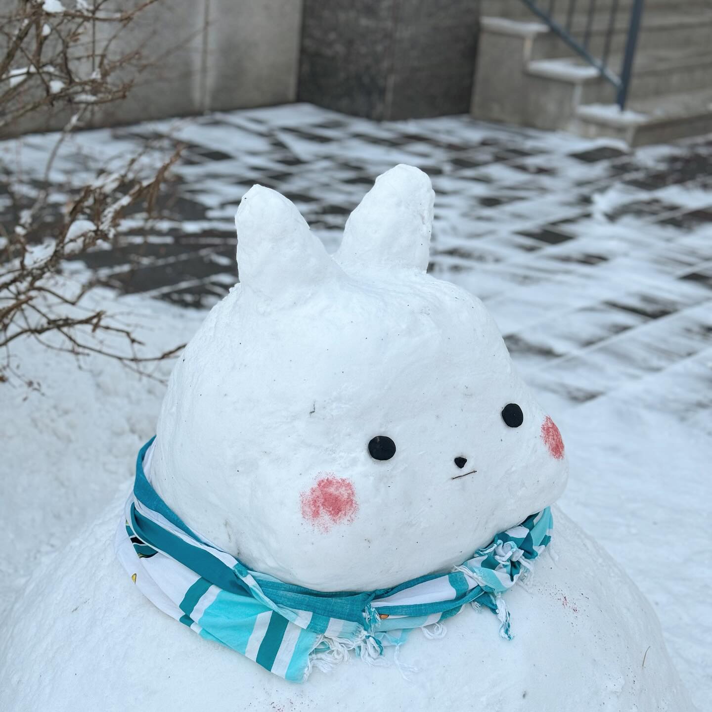 누가 만든건지 솜씨가 대단하다.
귀여운 눈토끼 녹지마🐰
행복🤍

#눈사람 #눈토끼 #폭설