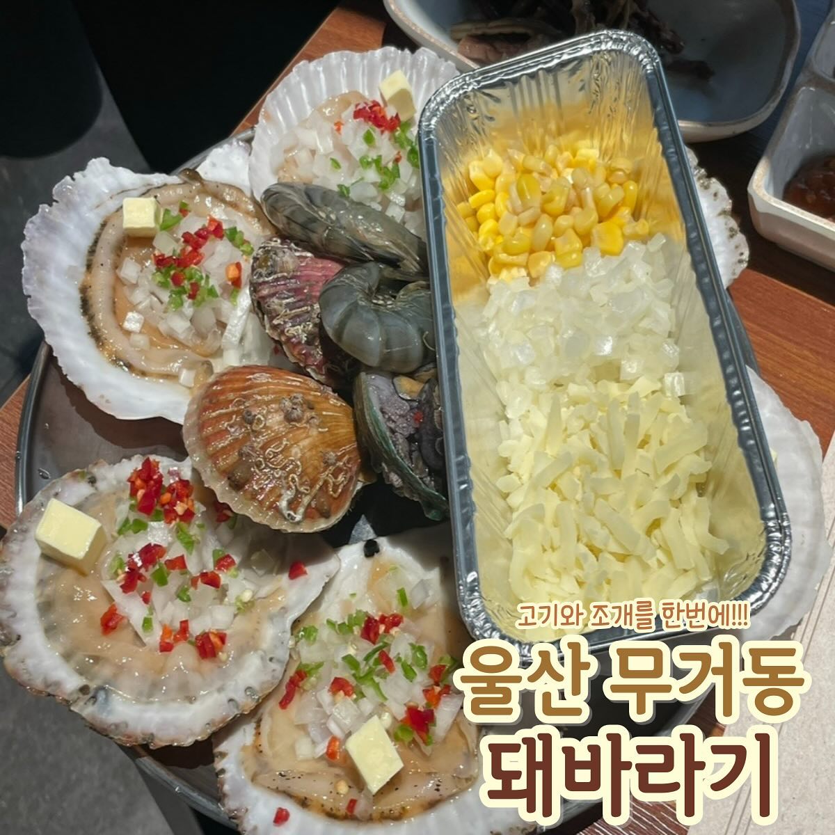 #응지랑_울산

조개랑 고기랑 같이먹자‼️‼️
고기도 먹고싶고 조개도 먹고싶을 때
고민하지말고 먹으러 가자구

울산 유일 국내산 암돼지와 조개가 먹고싶은사람
무거동으로 당장 튀어와🏃🏻‍♂️🏃🏻💨

📍돼바라기 무거점
🏡 주소 : 울산 남구 신복로6번길 17
⏰ 영업시간 : 매일 16:00 ~ 03:00
🚫 정기휴무 : 연중무휴
📞 전화번호 : 0507-1367-1928
🚗 주 차 장 : 상가 내 무료 주차가능