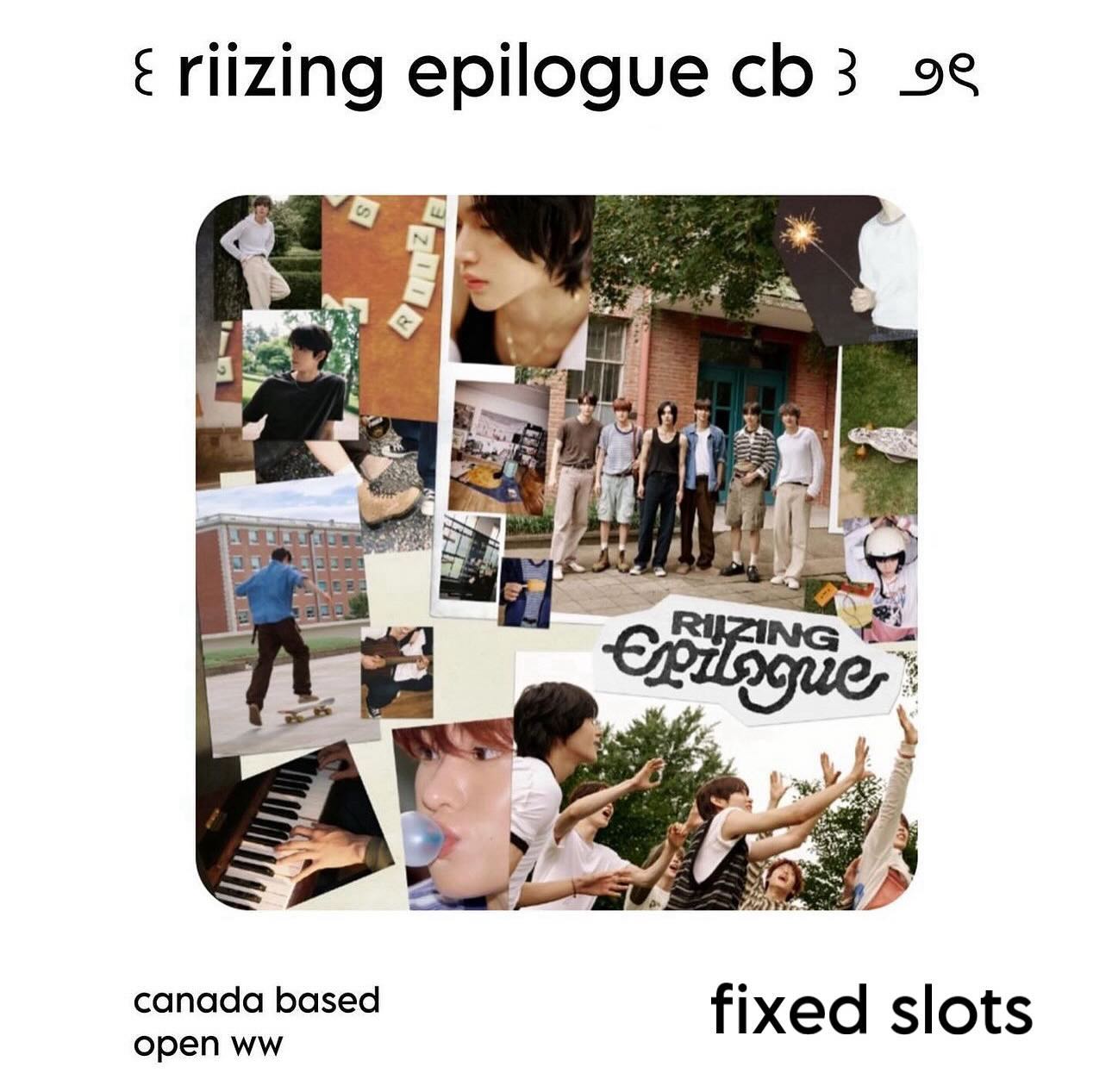 ⋆𐙚₊˚⊹ — ꒰ riize fixed claims/preclaim gc ꒱ 

canada based, open ww ! 

꒰ rules ꒱ ౨ৎ
— fixed slots are a huge financial commitment & require full commitment!! pls be aware of that before claiming
— i will host for majority/all stores, pobs, lds, etc 
— i will automatically put you down for ALL gos i host for the member you claimed
— must be ready to pay when asked 
— absolutely no backouts, unless you have a replacement 
— comment which member to claim! 

꒰ fixed claims ꒱ 
shotaro: ☑️☑️
eunseok: ☑️☑️
sungchan: ☑️☑️
sohee: ☑️☑️
anton: ☑️

#wtsriize #riizewts #riizewtt #riizego #riizegrouporder