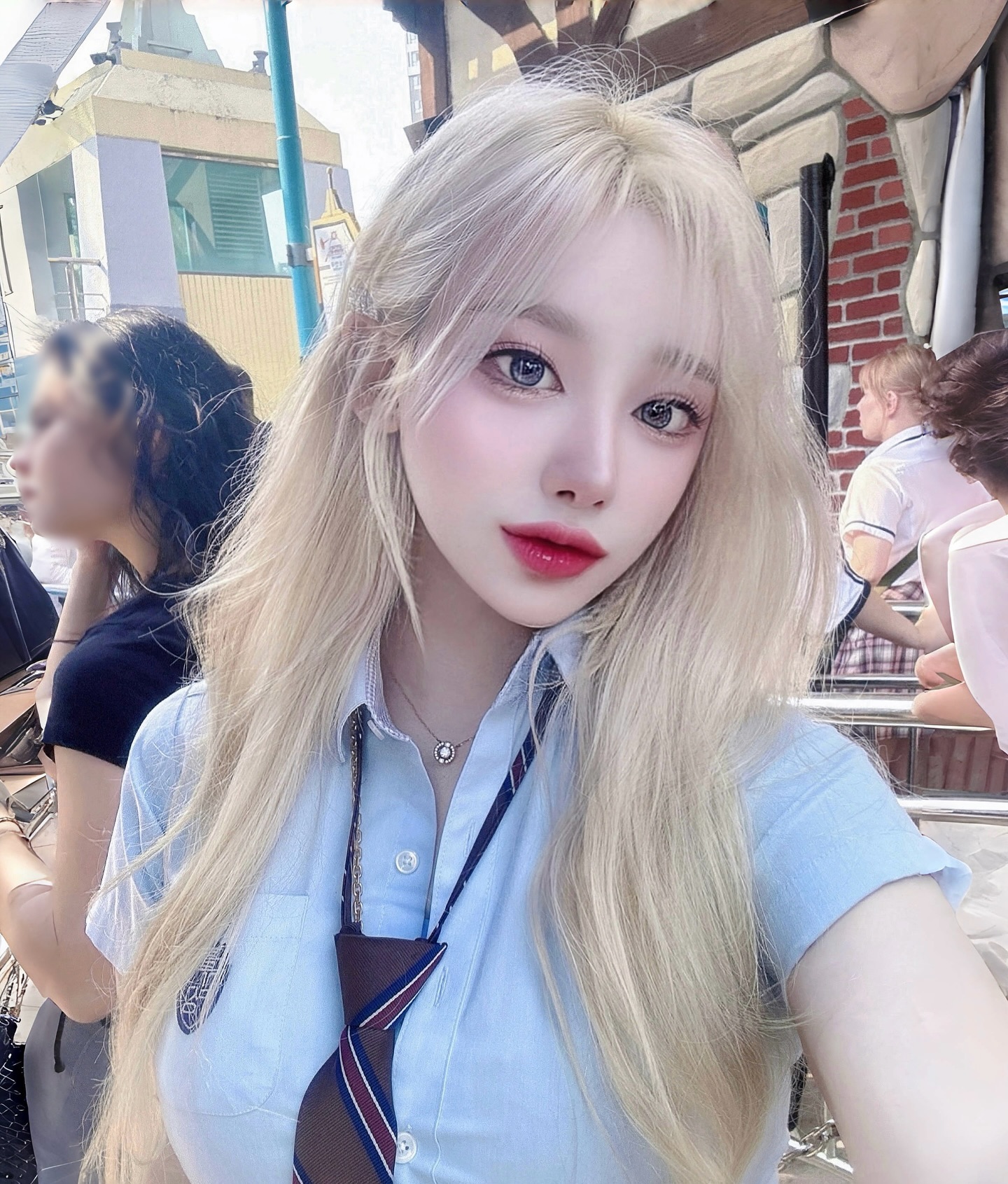 오랜만의 셀카 ,,🩵교복놀이 끄읏~!