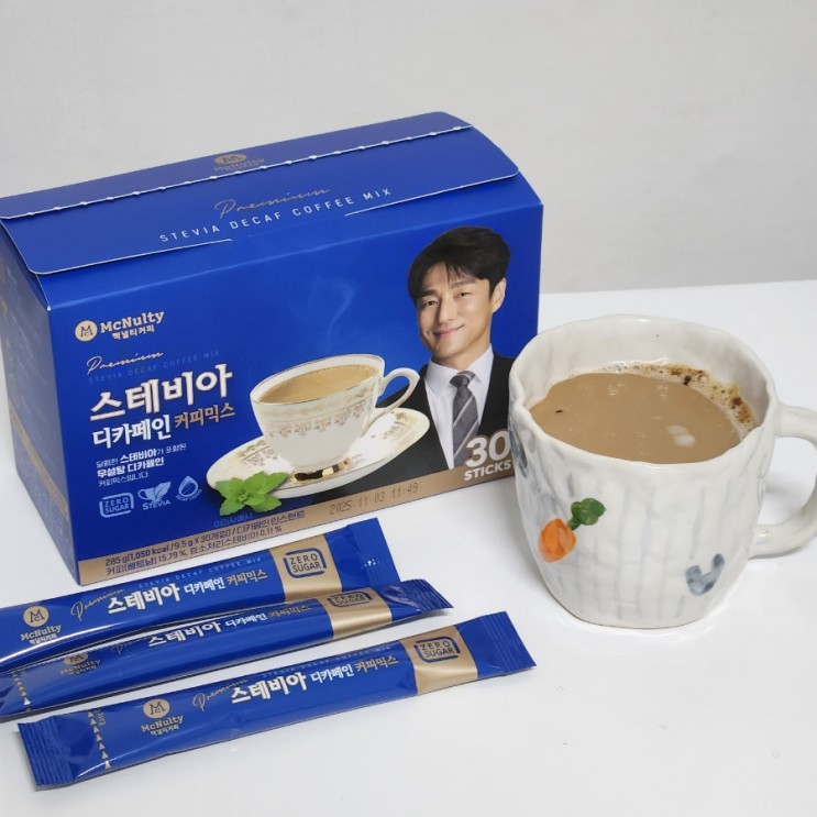 맥널티 스테비아 디카페인 커피믹스 지진희커피 제로슈가 후기