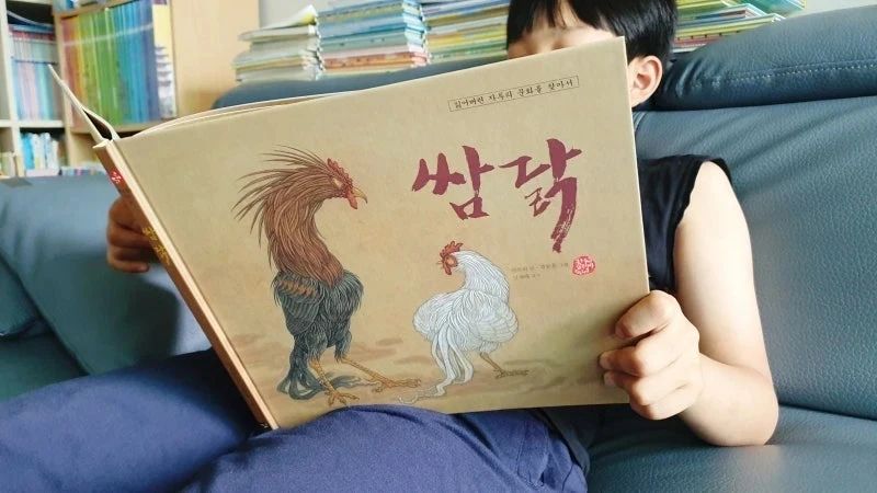 #협찬 #사파리출판사, #쌈닭, #자투리문화, #우리문화이야기, #닭싸움, #국시꼬랭이동네, #우리창착그림책, #초등필독서, #초등그림책추천
사파리 출판사의 '국시꼬랭이 동네 시리즈: 쌈닭'은 

'국시꼬랭이 동네'시리즈는 출간 이후 170만 부이상 판매된 

대표적인 우리 창작 그림책입니다. 

우리 전통 문화와 정서를 생동감 있는 전달하고 있어서 

잊혀져 가는 정겨운 우리 것에 대해 

아이들이 공감하며 읽을 수 있는 그림책이라 참 좋았습니다. 

전통적인 놀이와 문화가 지금의 놀이와 많이 다른 

친숙하고 정겨움을 충분히 느낄 수 있게 합니다. 

​아이가 가장 인상깊었던 장면은 대결장면이예요.

드디어 결전의 날이 오고, 장돌이와 대장닭은 치열한 싸움 장면이 

정말 흥미진진했어요. 

대결의 결과가 어떻게 될지 무척이나 궁금해서 숨죽이며 지켜보게 되더라고요. 

​

춘삼이와 장돌이의 노력의 결심, 그리고 대장닭과의 박진감 넘치는 대결이 

흥미진진하게 그려져서 긴장감과 함께,

아이도 함께 열심히 훈련한 보람을 느끼고 감동이였다고 합니다. 

쌈닭은 흥미진진한 스토리와 생동감 넘치는 그림도 멋지고, 

우리 문화의 소중함을 새롭게 일깨워 주는 

초등학교 필독서로서 꼭 한 번 읽어보시길 추천해요!

e-book 영상보기 https://youtu.be/kT8cBp72P4E