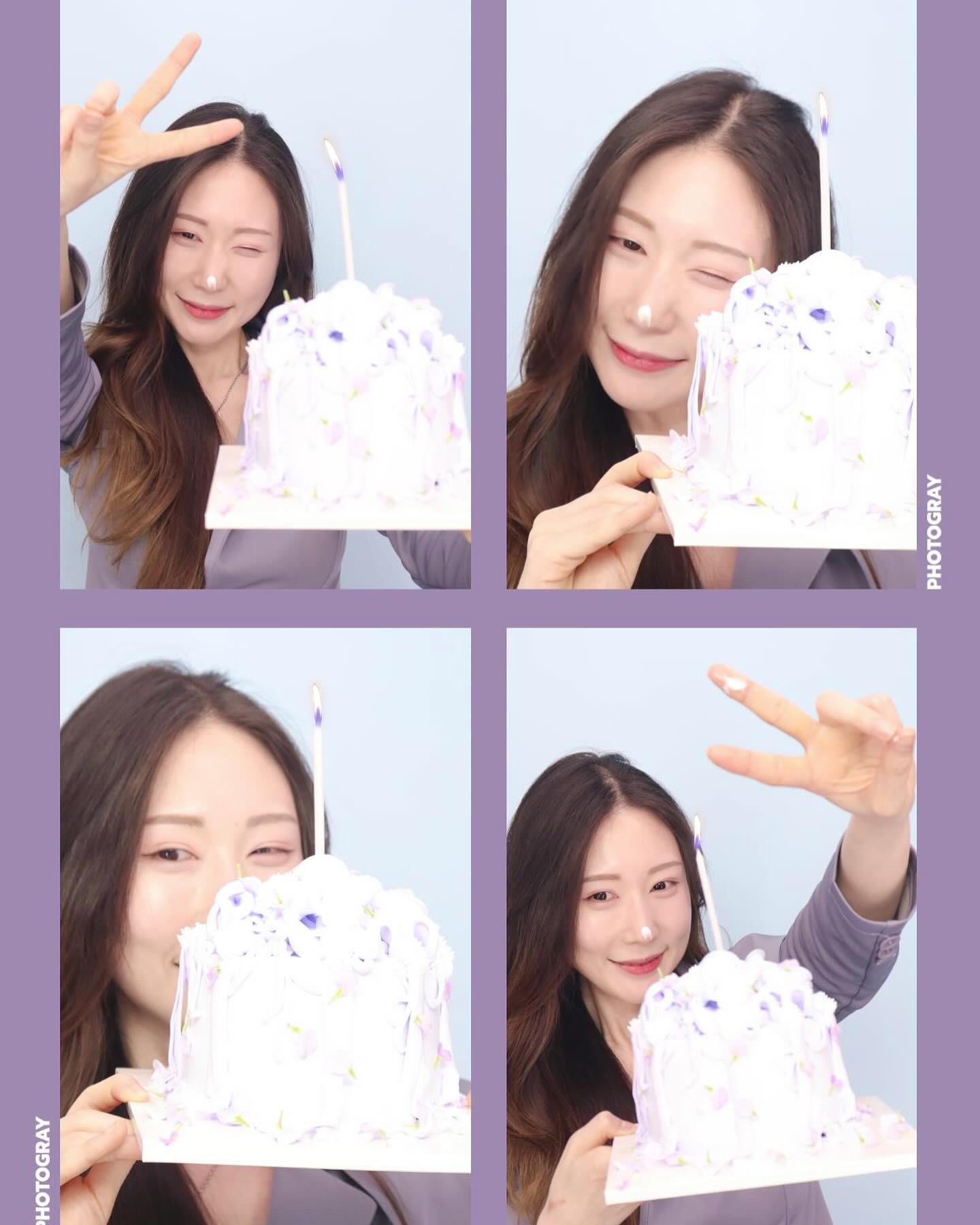케이크 너무 예쁜데
네컷사진엔 잘 안나와서 올리는 
케이크 사진 
이라고 쓰고 메인은 내얼굴