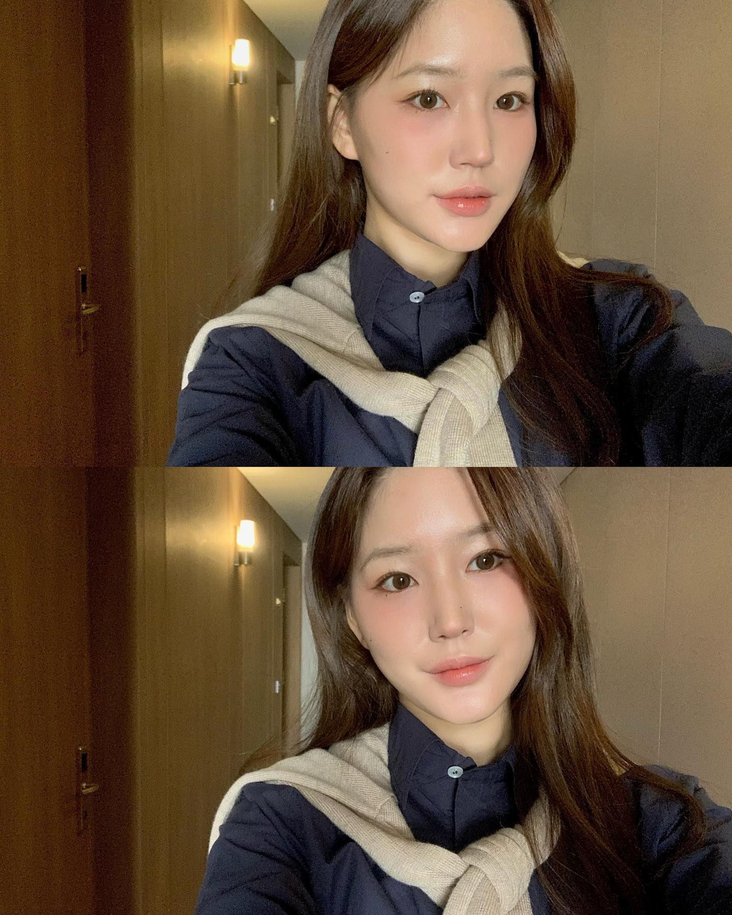 따뜻한 봄이 오고 있음을 ! 🩵🌷 다음주 최고기온 21도라고 하는데 이렇게 입고 피크닉 가주세요 ‧˚⋆ ⋆ ˚‧