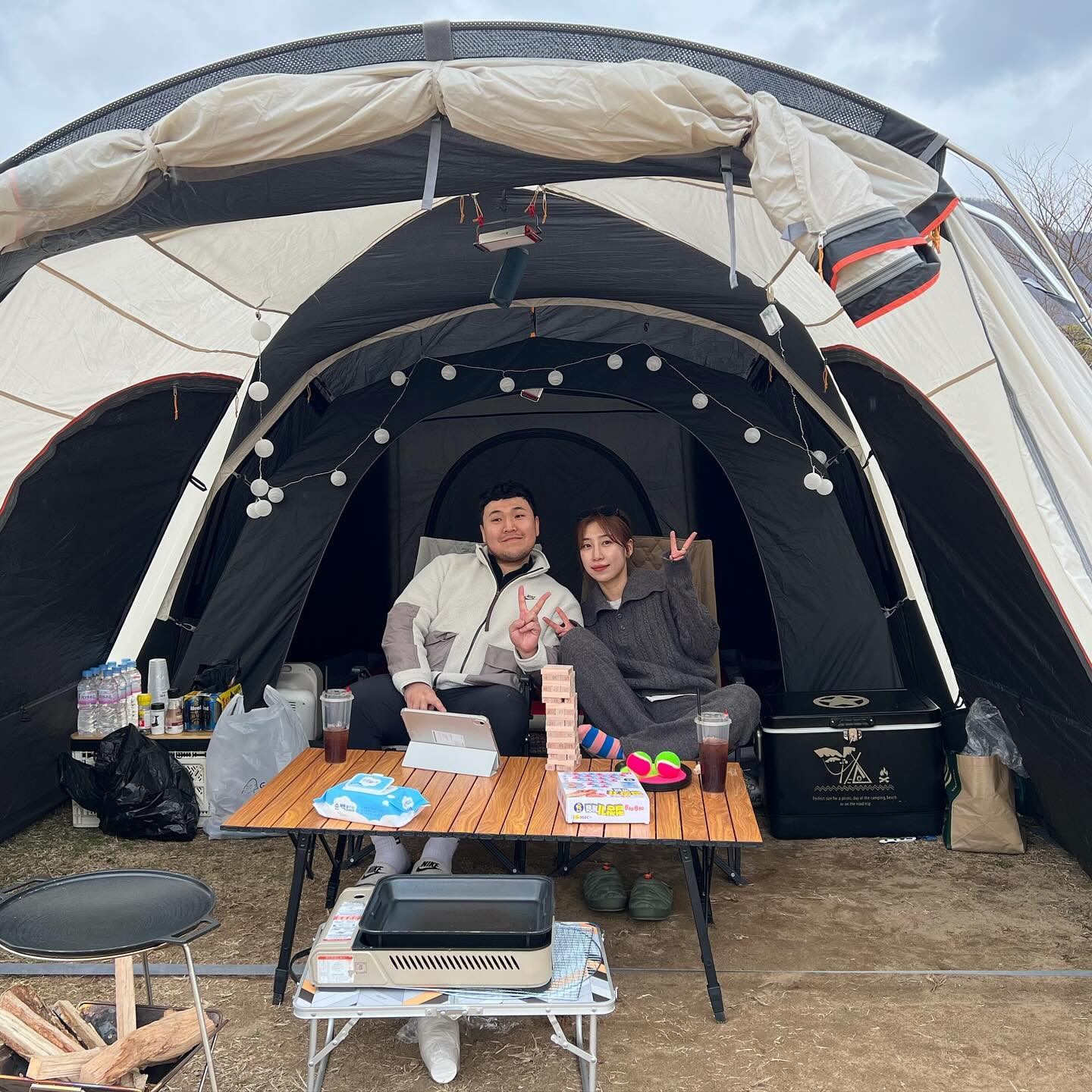 첫캠핑🏕️🌧️