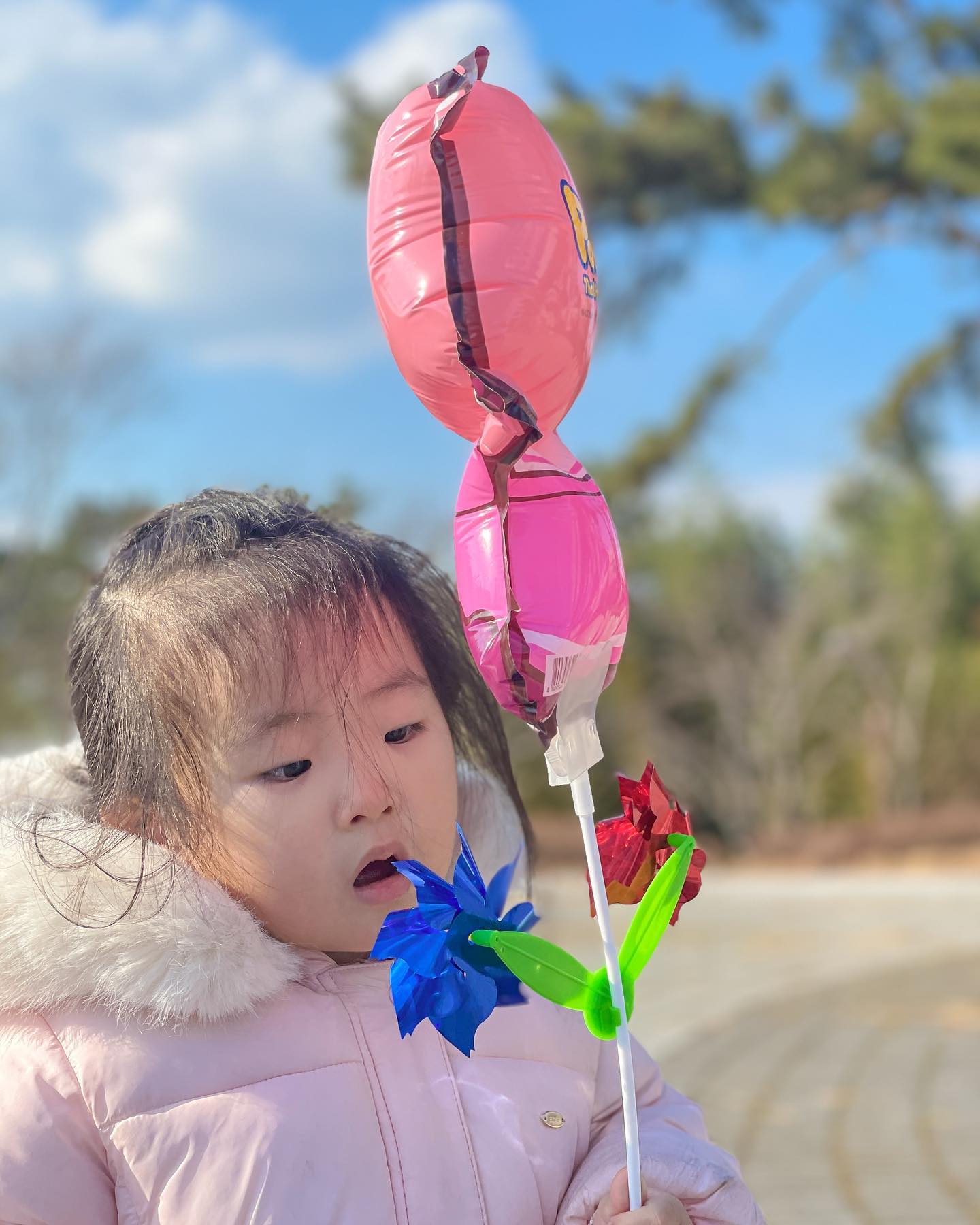 #또롱하연일상 #핑크공쥬하연

추웠지만 바람이 안불어서 좋았던 주말 날씨 ᰔ 
갖고싶던 풍선을 사줬는데 달려있는 바람개비를 더 좋아한다><
입으로 푸우우우ꔚ 하고 부는 모습이 왤케 귀여운지 ◡̈⋆* 

-
#31개월아기일상 #아기랑주말 #아기랑주말보내기