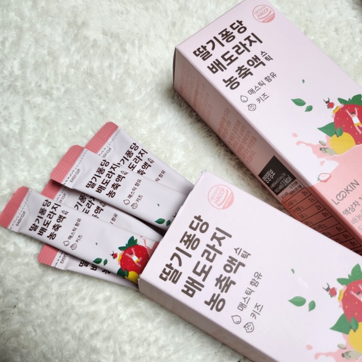어린이 목에 좋은 아기도라지배즙 '딸기퐁당 배도라지스틱' (ft.어린이집답례품추천)