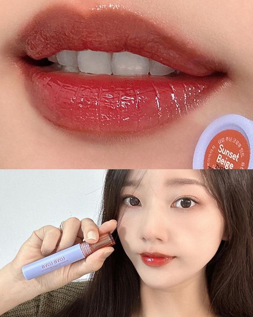 @yejuda_kiki on Instagram: "#협찬 @lovblovb_cosmetic 💄🫦💋 순서대로 각자 다른 메이크업의 피드(⸝⸝- ̫ -⸝⸝)♡̷̷̷ 10월 신상 럽럽♡푸딩 글로우 틴트 총 .°𝟒컬러 출시 (빠밤꩜) ⁰⁴_Sunset Beige