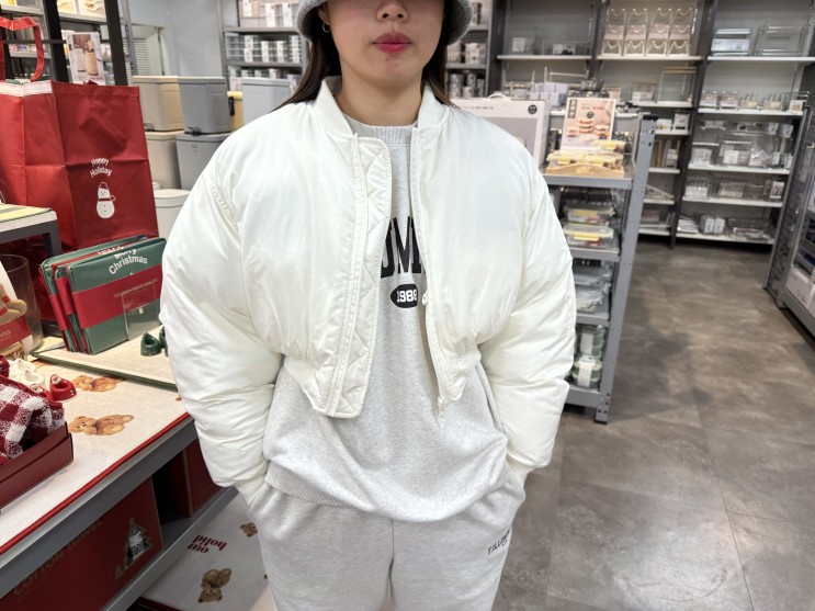 겨울아우터 추천 비바브라운 ma-1 크롭 숏패딩