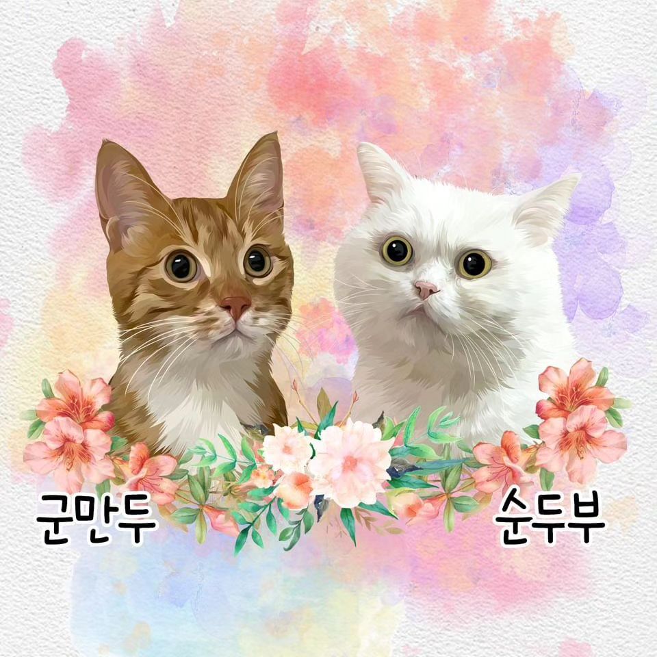 만두부 신청한 거 드디어 왔지롱 🐱
[컨셉 : 서로 얼굴 보고 놀란 상태]
ㅋㅋㅋㅋㅋㅋㅋㅋㅋㅋ털 표현이 진짜 미쳤다,,
신청할 때 내 소개로 왔다고 하면 할인 팡팡 🧡
artsy_love00