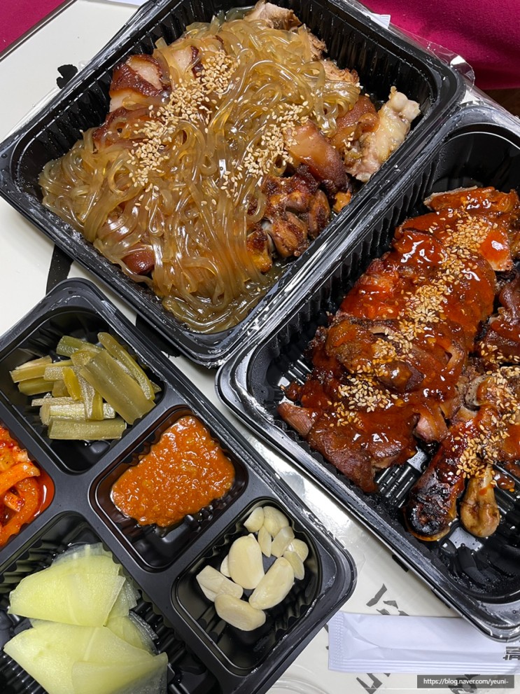[배곧 맛집] 오늘도 묵묵히 썰으세요! 마왕족발 배곧점 천사세트 포장후기