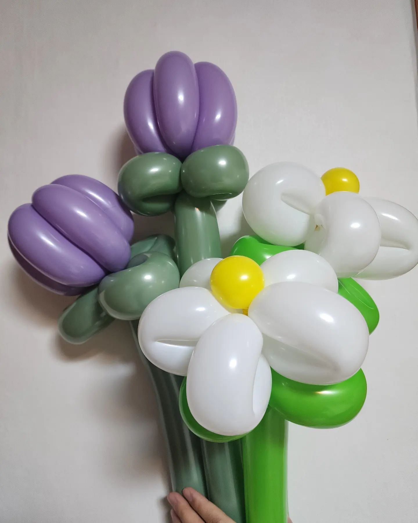 뽀시락 뽀시락

이젠 안 터트리고 연속으로 만들기도 성공!!
보라색 튤립도 예쁜데 첫째는 흰색 데이지꽃으로 많이 만들어 달라고 한다🙄
데이지꽃은 공정이 많이 들어가더라?!

졸업식 꽃다발로 튤립풍선 해주려고 했더니 갑자기 데이지🤣
 

.
.
.
#데이지풍선 #데이지풍선꽃다발 #튤립풍선꽃다발 #튤립풍선