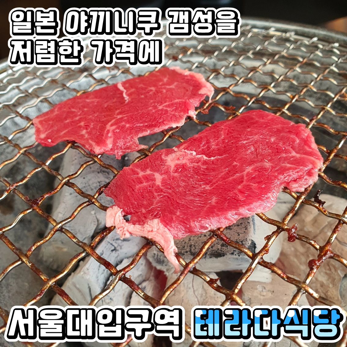 저렴한 가격으로 소고기를 즐겨보자!!
♥테라다식당♥(서울대입구역)

올만에 지인을 만나기 위해 서울대입구역 샤로수길에 행차했어요~ 💕
여러 가게를 지나치며 저렴한 가격에 일본 갬성을 느낄 수 있는 집을 찾아서 앉게 되었어요~

•🖤.등심(9,900₩)
화로에 우아하게 천천히 하나하나 이야기하며 먹기에 따인 것 같아요!!!
저는 와구와구 구워지는대로 입에 넣어야 하지만 그렇게 먹는 것도 나름 운치있고 좋더라구요💕
디게 얇은 등심이라 질김이 없고 나름 가성비가 좋더라구요~

•🖤.부채살(12,000₩)
조금은 두툼한 육즙을 즐기고 싶어 부채살을 시켰답니다.
육즙은 좋았지만 조금은 질겅한 식감!!
개인적으론 얇은 등심이 맛나도라구요!!!

•🖤.야끼우동(9,900₩)
비쥬얼 쪽으론 아쉬웠지만 맛는 괜춘했어요~
이렇게 갬성맛집은 비쥬얼이 좋으면 사진으로 자동홍보도 될텐데 아쉽네용~ 가쓰오부시라도 올려줬다면 비주얼도 합격했을 것 같아요!!

한적한 오후 일찍 우아하게 밖에 사람 구경하며 먹기에 넘 좋았던 것 같아요~
일하시는 분들 잘생겼더라구요... 오징어는 웁니당 ㅜㅜ

♦️매장이름 : 테라다식당
♦️운영시간 : 17:00~02:00
♦️매장주소 : 서울 관악구 관악로14길 63 1층

#서울대입구역맛집 #샤로수길맛집 #서울대입구역맛집추천 #서울맛집 #서울맛집추천 #야끼니꾸맛집 #서울대입구역술집 #샤로수길맛집추천
#야끼소바맛집 #가성비맛집 #샤로수길밥집추천 #야끼니꾸 #소고기 #테라다식당