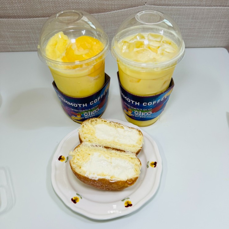 매머드커피 신메뉴 푸딩라떼 후기 및 칼로리