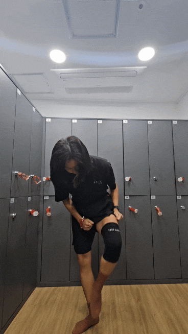 [바디클래스 스포츠 무릎보호대] 헬스 무릎보호대 착용하고 스쿼트 해보기