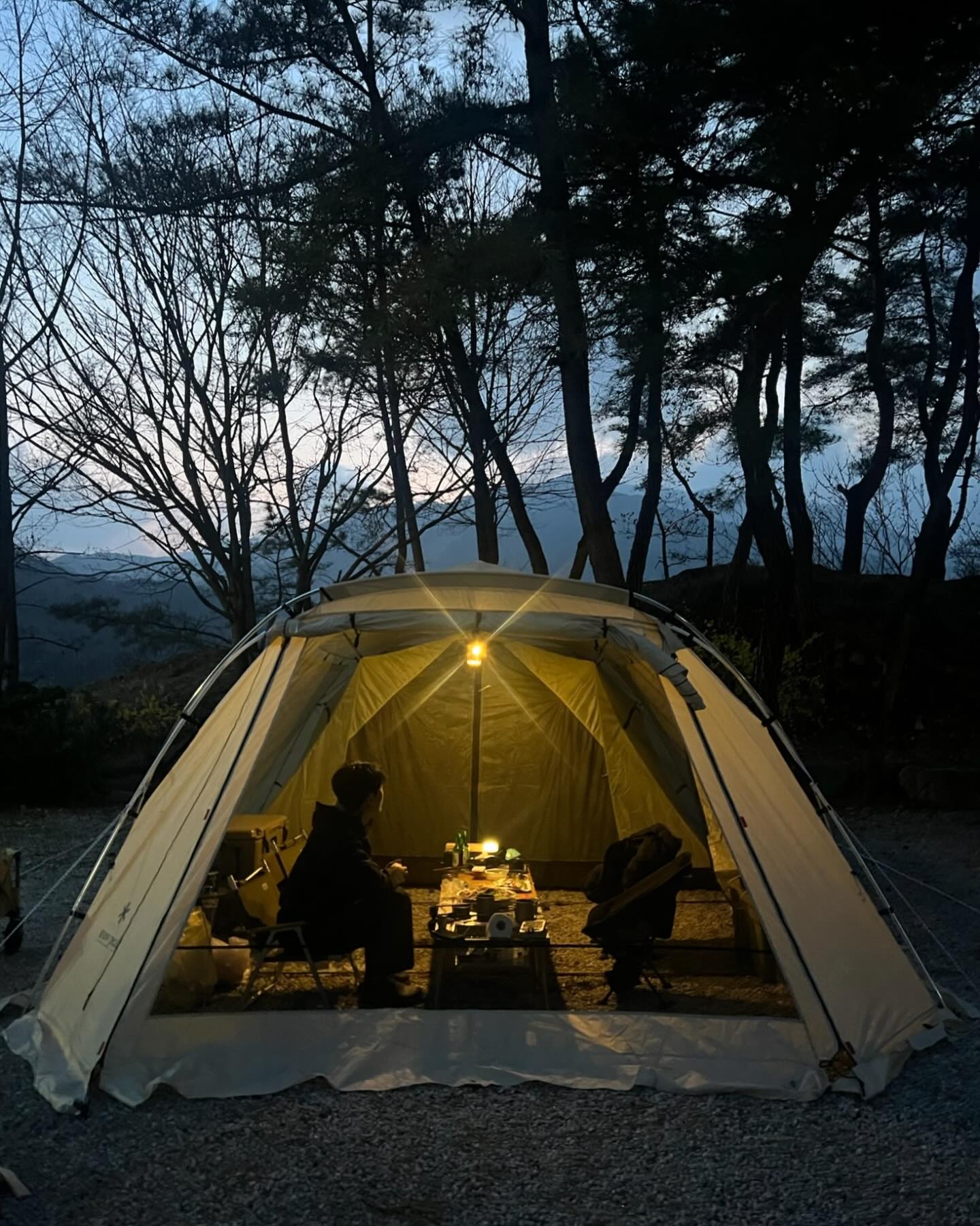 캠핑 밤 무드✨🌟🪵🔥