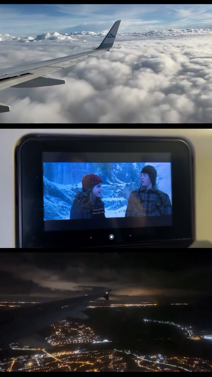 : 내가 좋아하는거 투성이❤️✈️☁️🎧🍽️😴🌃🌌 
#airplane #flight #klm #airfrance #barajasairport #schipolairport #✈️ #harrypotter #harrypotterandtheorderofthephoenix