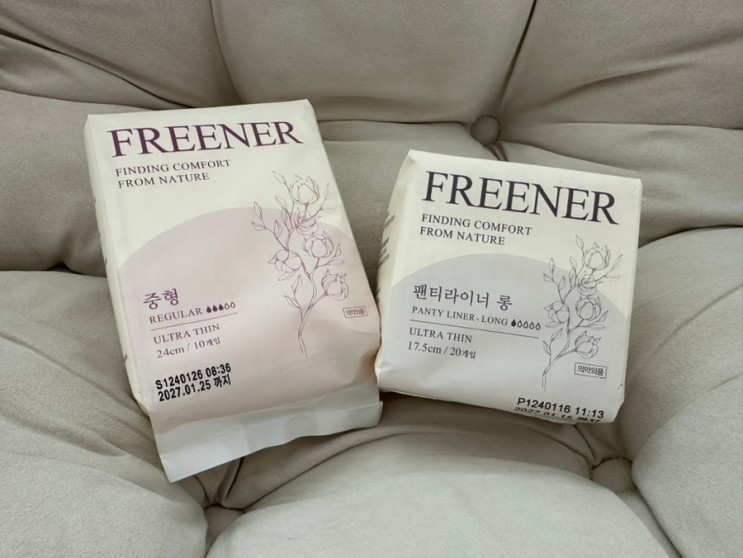 올리브영에 입점한 100% 유기농생리대, 프리너 생리대(중형, 팬티라이너롱)