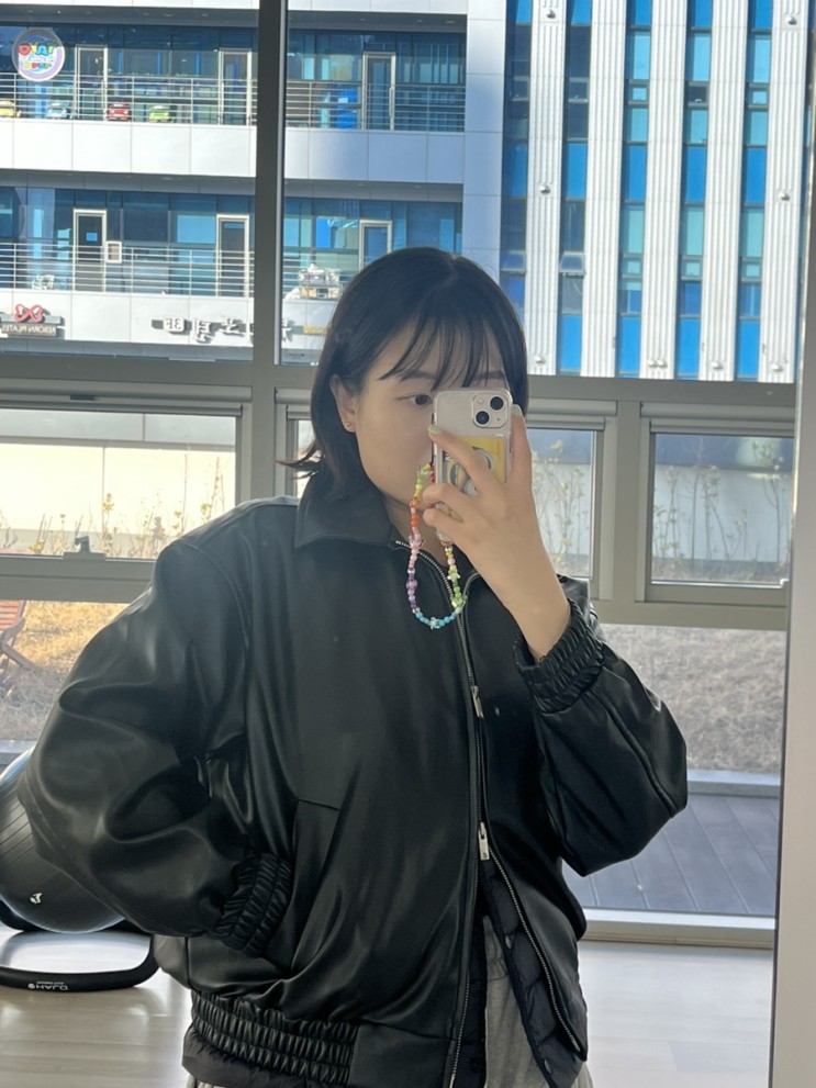 비바브라운 카라 블루종 레더 자켓