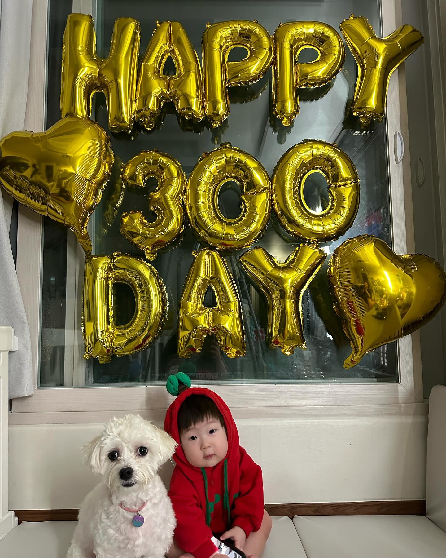 늦게 자는 우주 재우랴 

12시 지나버린..! 

301일이 되어버렸지만 

300일 축하해 우리우주~,~ 

벌써 우리 우주가 300일이네! 

언제 크나 했는데 벌써 이렇게까지 큰거보면 

기특하기도하고 넘 이쁘다! 

앞으로도 우주두부 사이좋게 지내고 둘다 아프지말자!