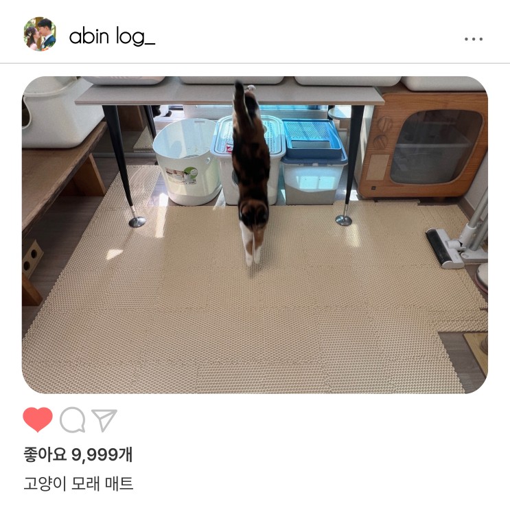 헨로포우 고양이 사막화방지 퍼즐형 모래매트