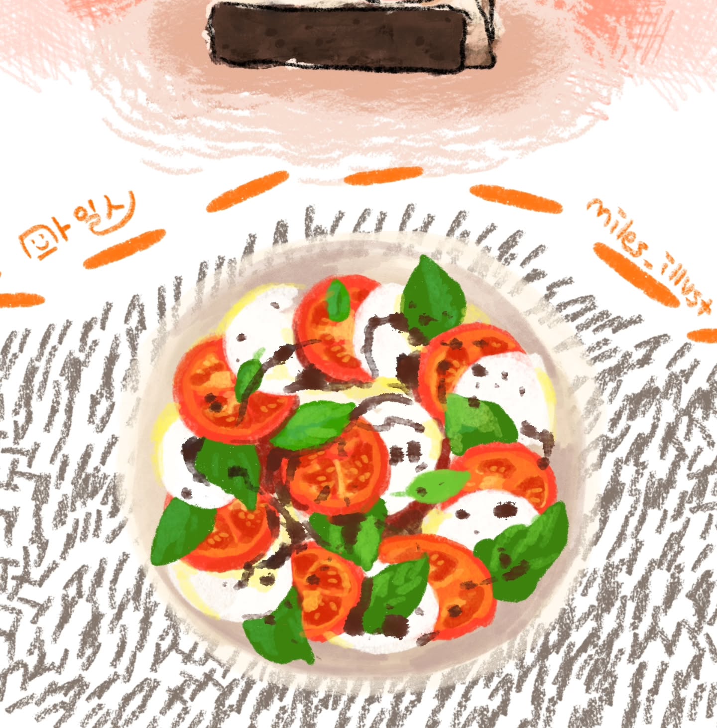 아이패드로 감성 드로잉: 음식🖍

오늘 수업시간에 음식 드로잉 설명을 하는데요
거기에 들어가는 예제입니다❣️

음식은 기본 브러시로 그렸고
배경만 새로 산 유료 브러시로 그렸어요!
(포토샵과 프로크리에이트 다 쓸 수 있는 브러시...!)

음식 드로잉은 형태가 틀려도 자연스럽게 그리고 맛있게 보인다면 오케이입니다😉👍

#마일스일러스트 #일러스트 #음식드로잉 #아이패드드로잉 #감성드로잉 #아이패드드로잉클래스