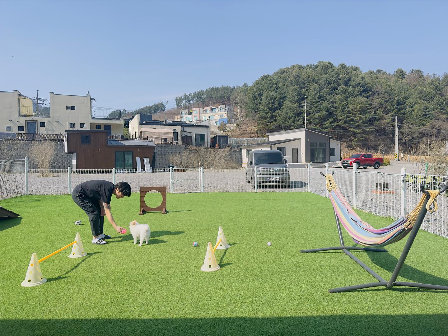 힐링🧚🏻‍♂️
다녀왔던 가평🎈
사이 좋은?? 너희둘 
잘노는거 같지만 공을 무시하고, 나에게로 달려오는중😆

#가평펜션 #힐링여행 #애견동반펜션 #노는중 92_jjjjj