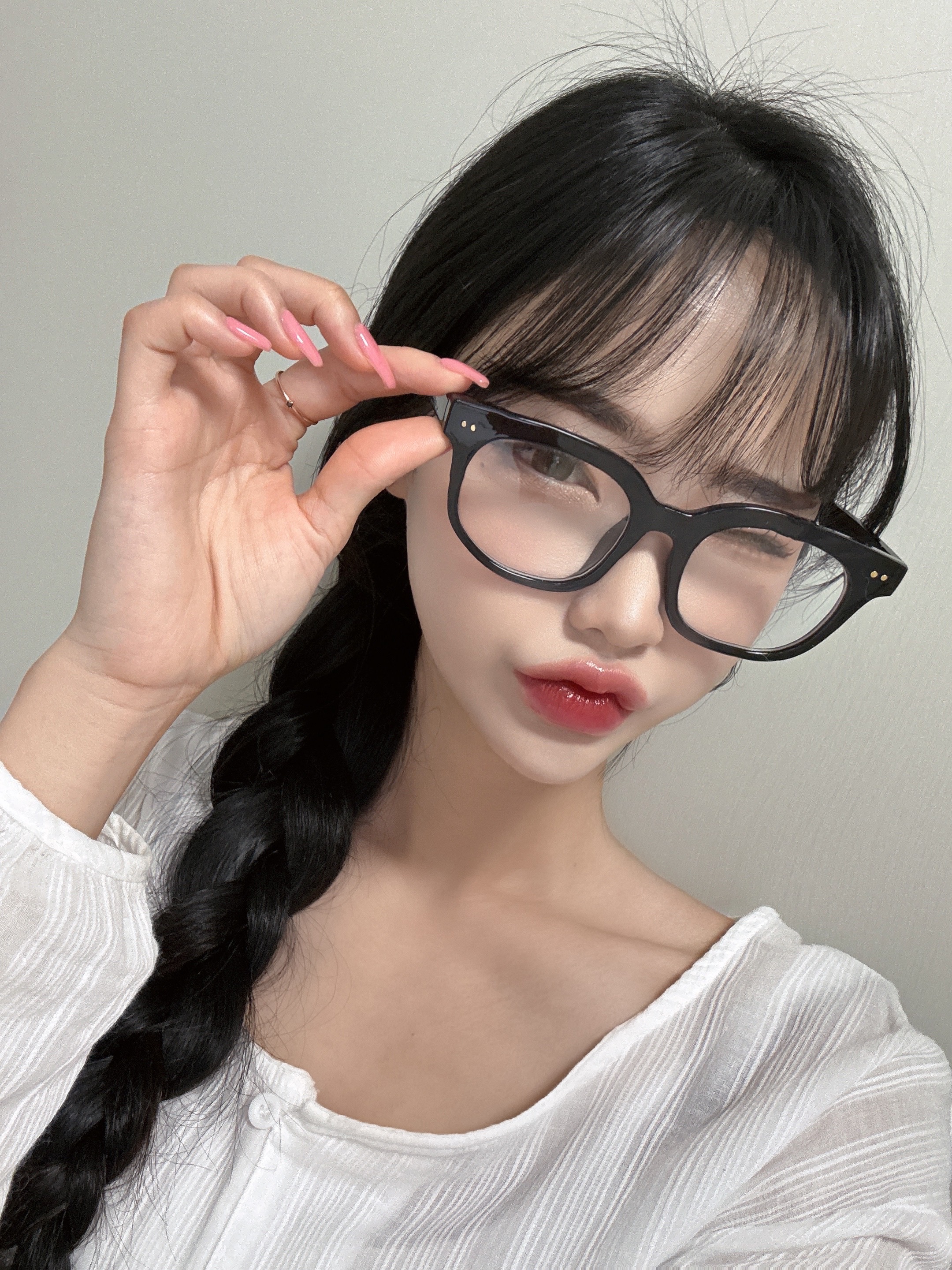 [SeeChic] 빅 스퀘어 검정 투명 뿔테 블루라이트 차단 안경 G8