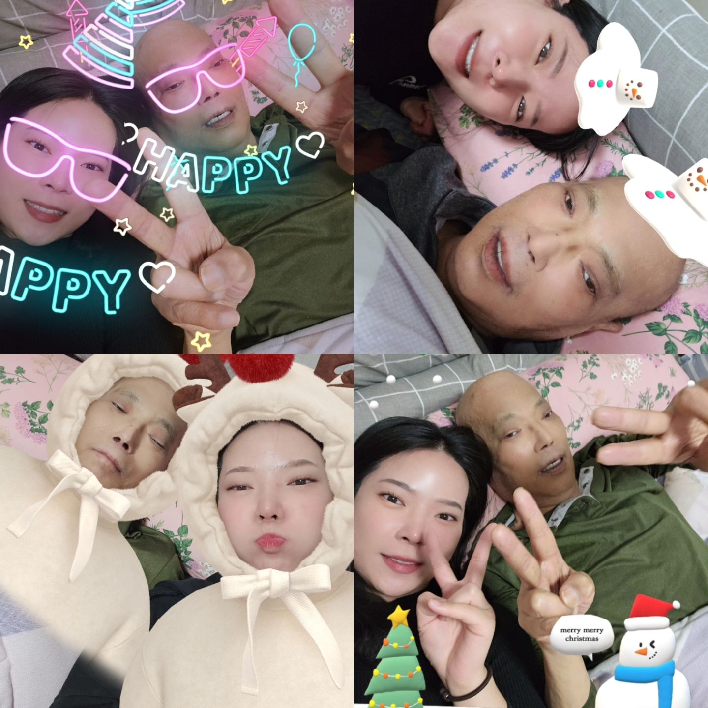 .
우리아빠♡

2019년 9월 추석연휴에 대장암 4기 진단을 받은 아빠♡
이미 간까지 전이가 되어 6개월 판정받고 수술은 불가하여
항암을 시작했다.

기적 같은 일이 일어났고 간까지 전이된 암세포가 콩만하게 줄어 들었다🥹

2023년 여름 다시 암세포가 커지기 시작했고 
기력이 많이 떨어진 탓일까..회복이 어려웠고
마침내 2023년 12월 28일 장이 다 썩어서 터졌고
2023년 12월29일 오전 12시40분 천국으로 떠난 아빠♡

아빠가 투병하는 동안 머리가 빠지고 점점 야위어 가는 아빠의 모습이 보기가 힘들어 아빠와 매일 같이 인사하고 하이파이브🙌는 했어도 산책을 하거나 사진을 찍은 기억이 없네.(...🥺)

다행이라면 다행일까..
2023년 12월 10일 아빠가 내 꿈에 나왔다.
꿈이 너무 생생하고 눈을 뜨는 순간 눈물이 쏟아졌고
그 날 이후로 아빠와 매일같이 함께하고 사진을 남겼다.
아빠와 함께한 2주가 짧고 굵은 너무 소중한 시간이었다☺️

아빠딸 공주 성아는 아빠 딸이었기에 이만큼
자랄 수 있었던 거야. 아빠딸 너무 잘 컸쥬??🫢
그러니까 나한테 미안해 하지마.
오히려 할아버지가 나한테 아빠 부탁한다고 했는데
아빠를 잘 보살피지 못했던 거 같아서 맘이 좋지 않아.
우리 쌤쌤??하자 아빠_!!
대신 엄마랑 오빠는 내가 꼭_!!잘 보살필게😌

그리구 아빠 문뜩 자꾸 떠오르는데🤔
나한테 미안하다면서 
마지막 내 손 붙잡고 하는 말이
딸아 비록 네가 자.수.성.가.는 못했지만
어디가서 명함 내밀 정도는 되니 다행이다...??
내가 그 말 듣는데 울다가 으잉??😐😑🙄
눈물이 쏘옥_ 들어 갔잖아..
정말 거짓없이 할 말은 다하는 우리아빠♡
그 때 마지막으로 되새김 했다지ㅋㅋㅋ

집에와서 유품정리 중에 
아빠가 어릴적 내가 했던 말을 맘에 담고 있었다는 걸.
그 말을 지키려고 했다는 걸. 알았어.
말 좀 해주지 그랬어ㅠㅠ두고두고 맘에 남을거 같으니까
내가 아빠 소망은 꼭 이룰게💪

무거운 마음으로 가족 걱정하며 힘든 투병한 우리아빠♡
이제 다 내려놓구 편히쉬어.

하나뿐인 우리아빠 많이 사랑해❤️

#뒤죽박죽 #일기도아니고 #잊지않으려고 #피드올리기 #다음생에도 #아빠딸할거야 #다시만날거야 #사랑해유