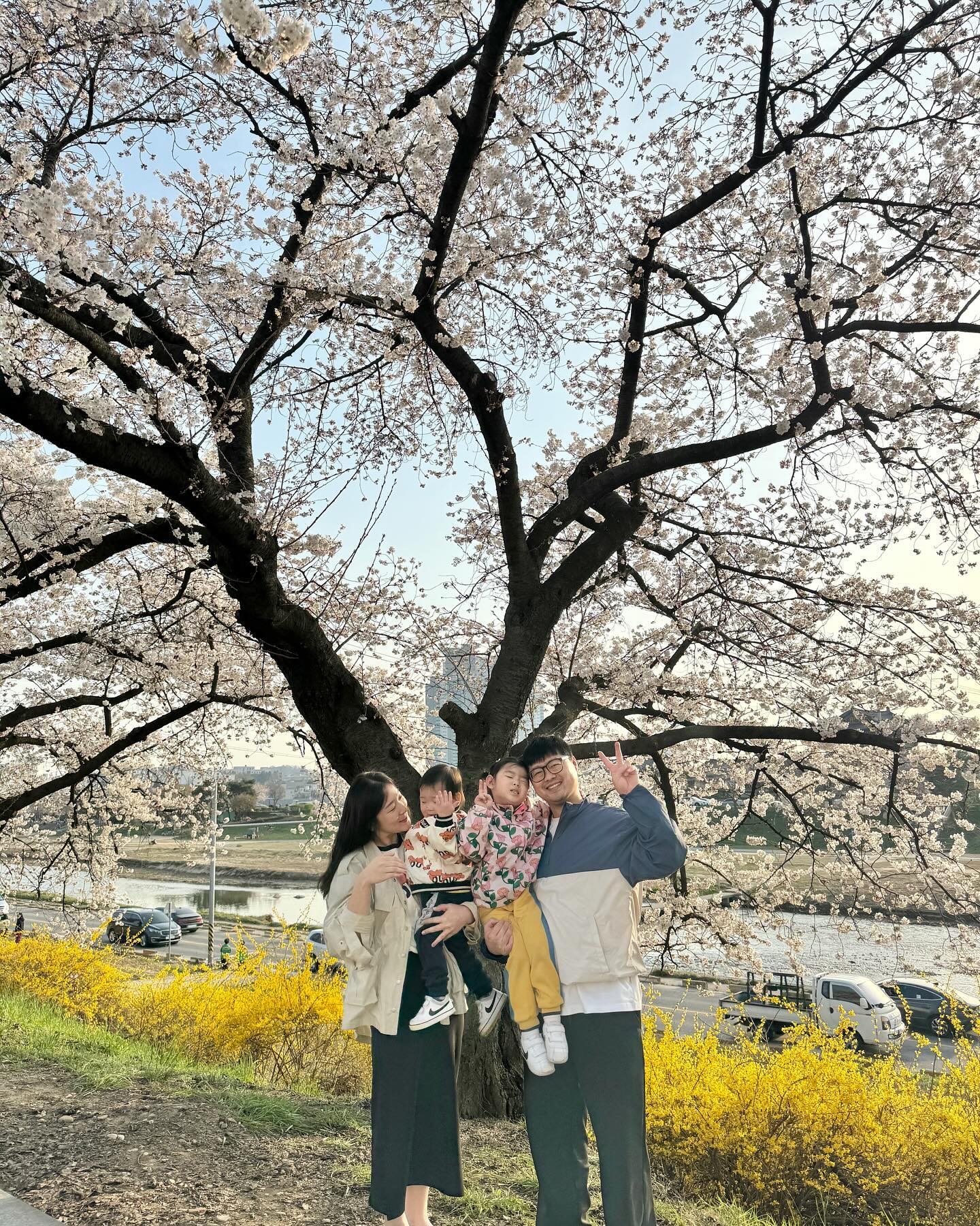 아빠는 슈퍼맨 🦸🏻‍♂️ 얘들아 아빠도 이제 나이먹어서 힘들어내려와… 

#벚꽃구경 #무심천벚꽃
