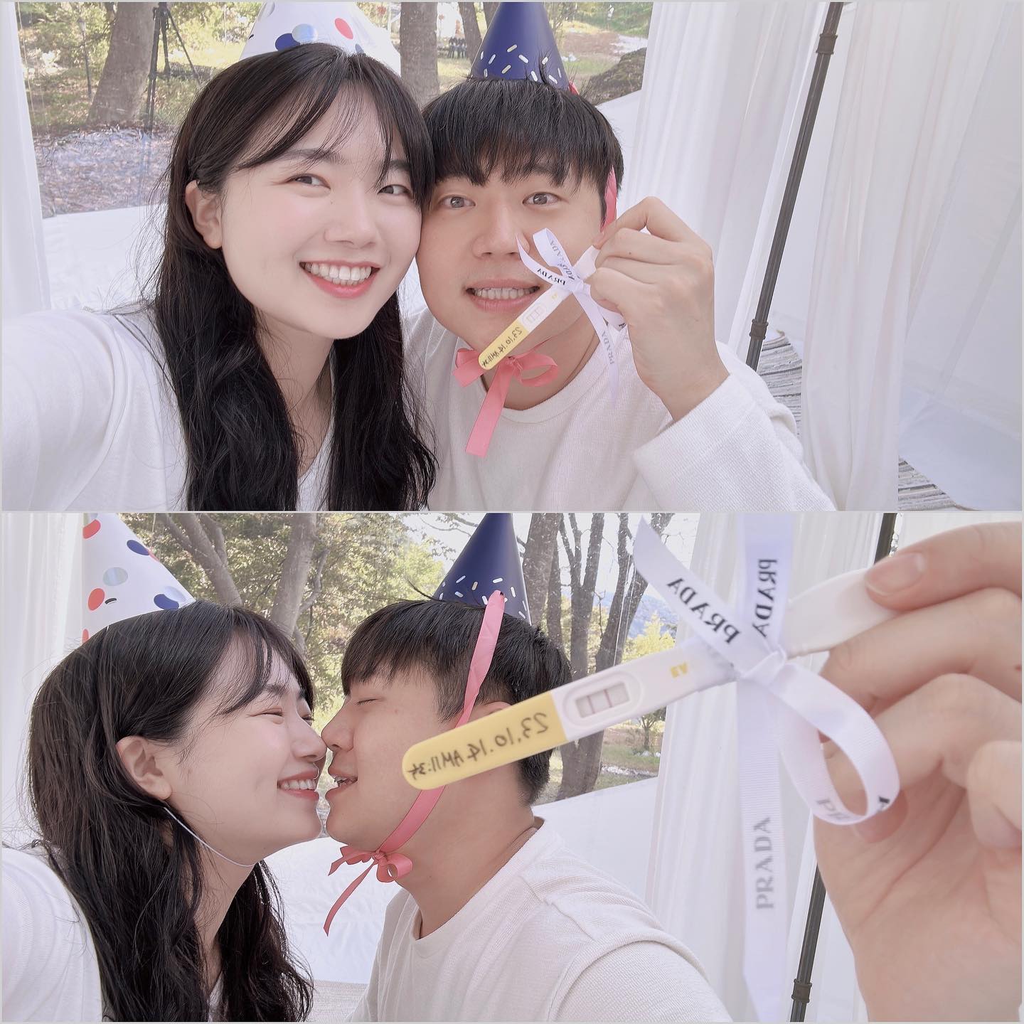 #아기천사
우리가 결혼한 지 1년만에 찾아와준 우리의 아기, 빵까🍼
1주년 여행가기 전날 알게되서 서프라이즈하기 참 좋았고
아기집 확인한 날도 내 생일 전날이라 최고의 선물이었지
.
#임밍아웃
결혼 전부터 아기 생기면 밍규의 첫 명품이었던 프라다에
숨겨서 서프라이즈해야지 했는데 넘나 성공적이었지🩷
양가 부모님들도 넘 좋아해주시고 웃음꽃이 사라지지않았지
아직 태어나기도 전인데 이미 사랑 가득 받는 사랑둥이 빵까
.
#태명
우리는 허니문 베이비를 원했어서 신행 때 태명을 지었는데
신행지였던 발리 언어였음해서 찾다가 •자랑스러운•이라는
뜻의 •빵까•가 마음에 든다며 바로 픽했던 울 아기의 태명
말하다보니 방가방가/빵긋빵긋의 의미도 되는 것 같아 좋아
빵까 너는 존재자체가 자랑스럽고 사랑스러워 🩷💛🩵
.
#1년의기다림
밍규도 나도 가족의 완전체는 자녀가 있는 것이라 생각했고
하루빨리 서로를 닮은 아기 키우고 싶다는 생각이 일치해서
빨리 찾아와주길 원했지만 생각만큼 찾아와주지 않았던 천사
1년만 기다려보자했는데 진짜 딱 1년만에 와준 우리의 천사🪽
지금 7주차,내가 엄마라니?싶은 감정에 실감이 잘 안나지만!
.
건강하게 만나자 나의 사랑
우리의 결실 빵까야🩷💛🩵
삼툔이모들, 내년 6월에 만나요 
#7주차 #용띠맘