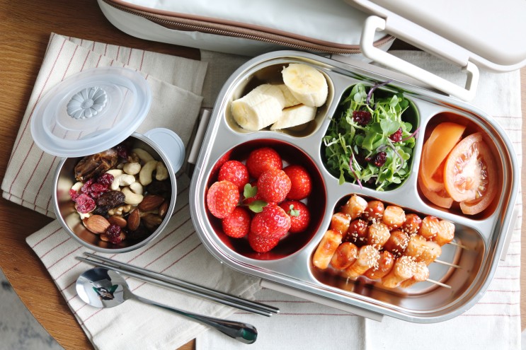 스테인레스도시락통 깔끔하고 위생적인 더누리다 런치박스 :)