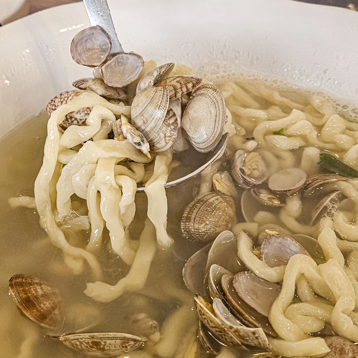 #협찬 인데 그냥 동네 찐찐찐 맛집임

점심시간이면 가게 앞에 차례 기다리는 사람들로 붐비는
용봉동 들깨마을칼국수전문점

가게 이름에 전문점이라고 붙여져 있어서 뭔가 재미있었는데, 먹어보니 전문점 맞다~

양에 따라 그릇 크기가 달라지는데, 이건 2인분 시켰더니 진짜 푸짐하게 나오고 속 부대끼는 거 하나 없이 깔끔하고 시원한 맛

칼국수와 수제비, 옹심이까지 세가지 종류 고를 수 있고 사이드로 먹기 좋은 만두까지 있으니까 구성 굿굿

매일 새로 담그는 생김치에 남녀노소 모두가 행복해지고 웨이팅 할 가치가 있다~ 느껴지는 용봉동 들깨마을칼국수전문점 :D