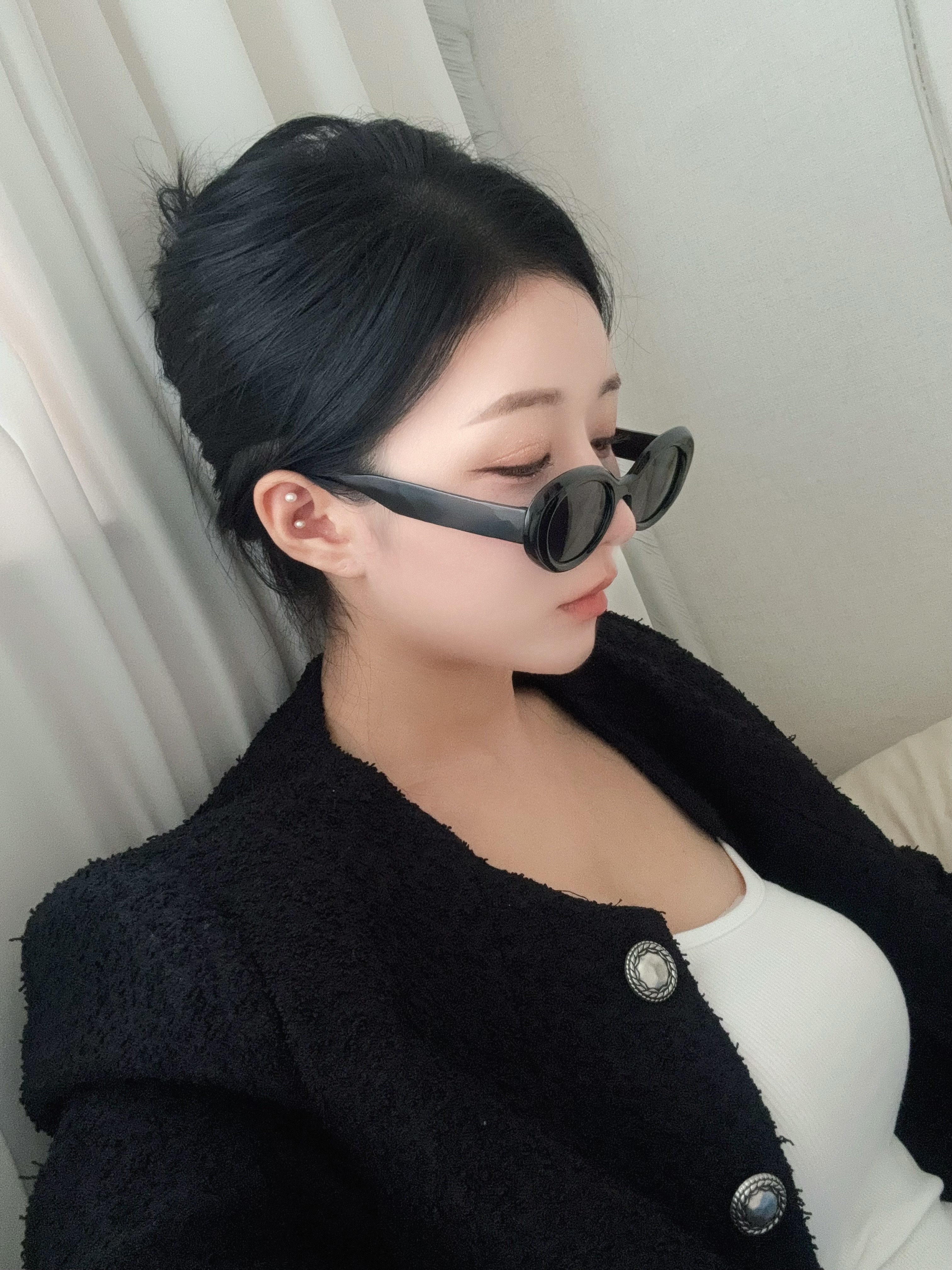 [SeeChic] 커트코베인 힙 타원 자외선 차단 선글라스