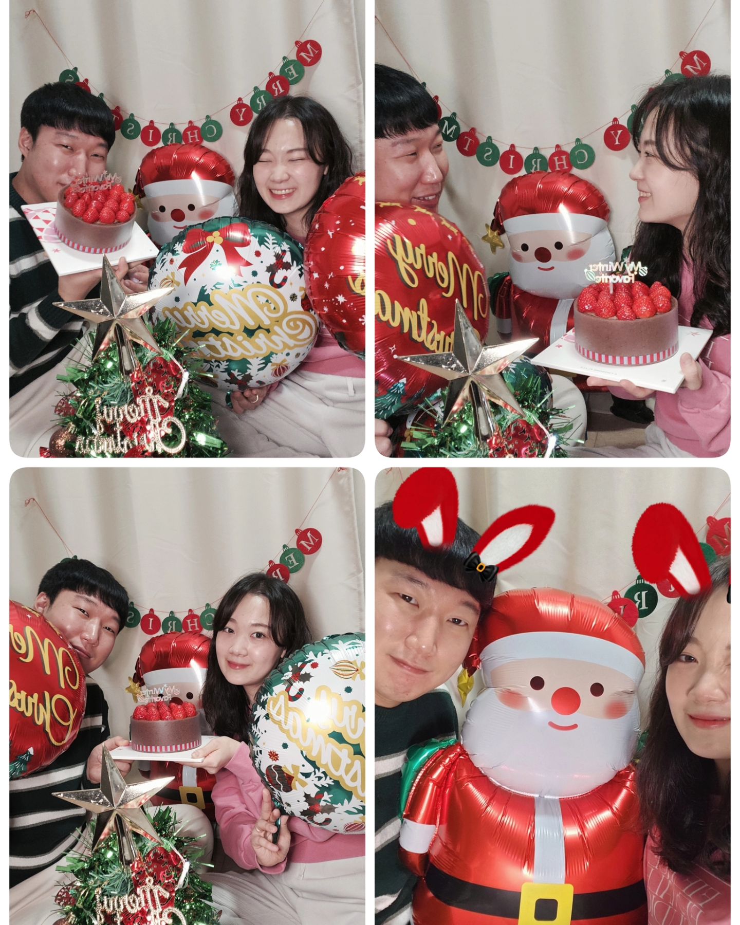 _
우리의 크리스마스 TMI.jpg
나의 산타가 준비한 포토존에 
사진은 찍고 싶어 급하게 씻고
어플의 힘을 빌려 선크림만 바르고
찰칵, 찰칵, 찰칵
181장 중 9장 건지고
몸져 앓아 누움🥲
아무튼 크리스마스🎅🎄❤️