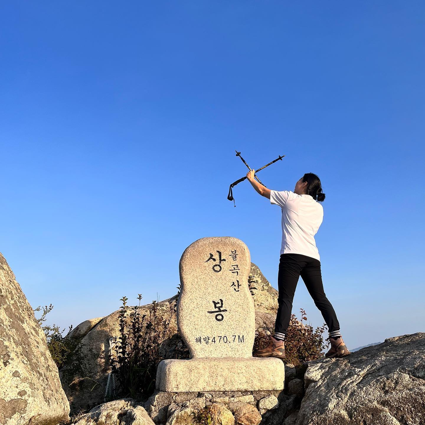 EP15.불곡산 상봉 470.7m⛰️

📍정상(원점회귀)⛰️

🔺출발 6:30
♦️정상 7:20 (휴식30)
🔻완등 8:40
⛰️470.7m

고진감래같은 불곡산…!
처음부터 올라갈 때 조금 빡세긴 했지만
마지막 300m 지점에서는 슝슝 올라갔던!!!

거미줄에 머리 박치기를 473937만번 했지만
역시 정상에 도착하니 모든걸 잊게 했던 불곡산⛰️

#불곡산 #불곡산정상 #불곡산상봉 #등산 #등산스타그램 #등산부부 #등산하는여자
