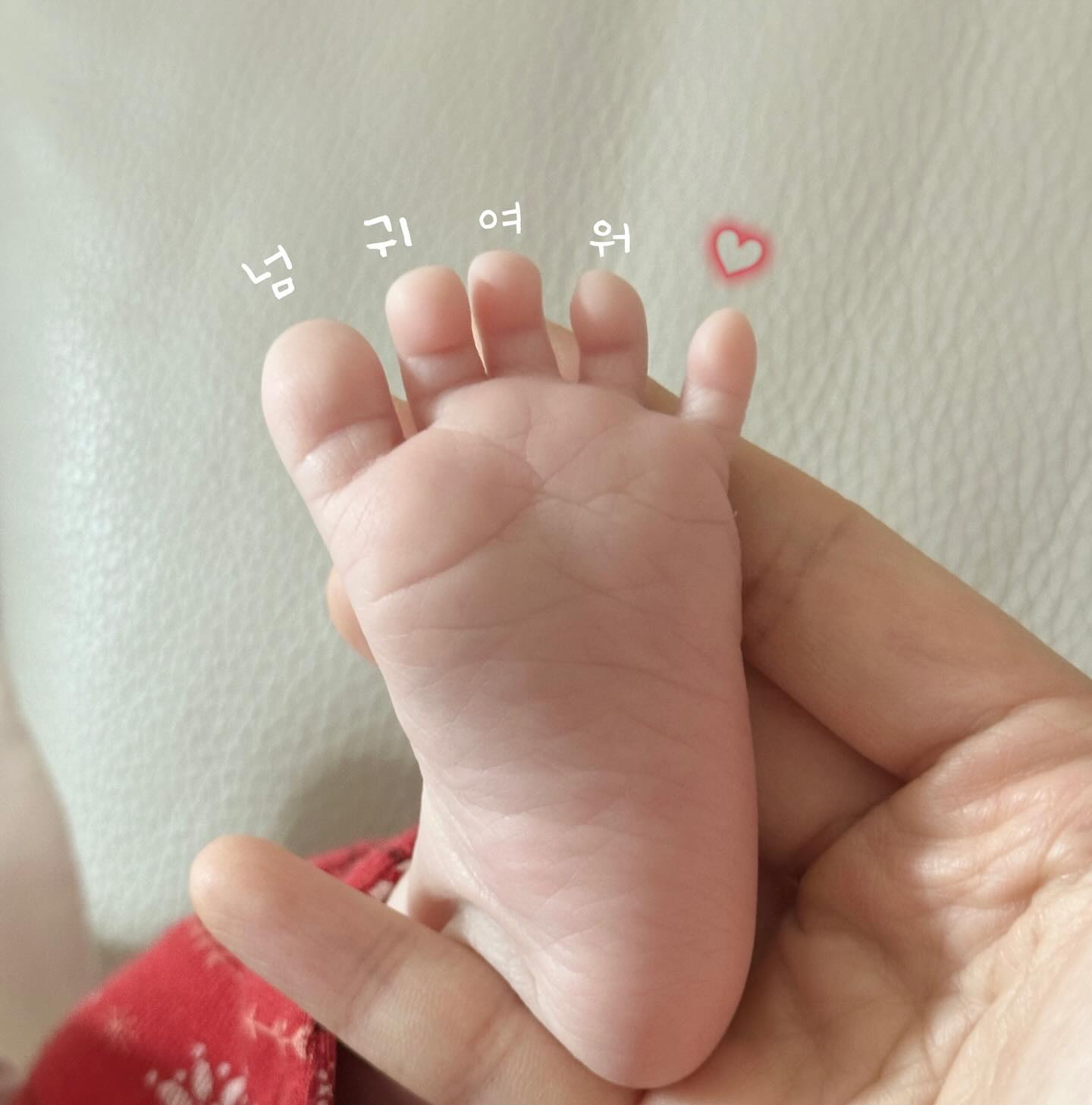 D+25일

귀여운 린아의 손 발 👋🦶🏻
신생아인데도 포동포동한 발 좀 보시래요 💕
특히 밥먹을때 엄지발가락을 따봉 ! 하는 린아의 발 👍
넘 귀여워요 🙈

하루하루 무럭무럭 열심히 커주고 있는 우리 아가❤️