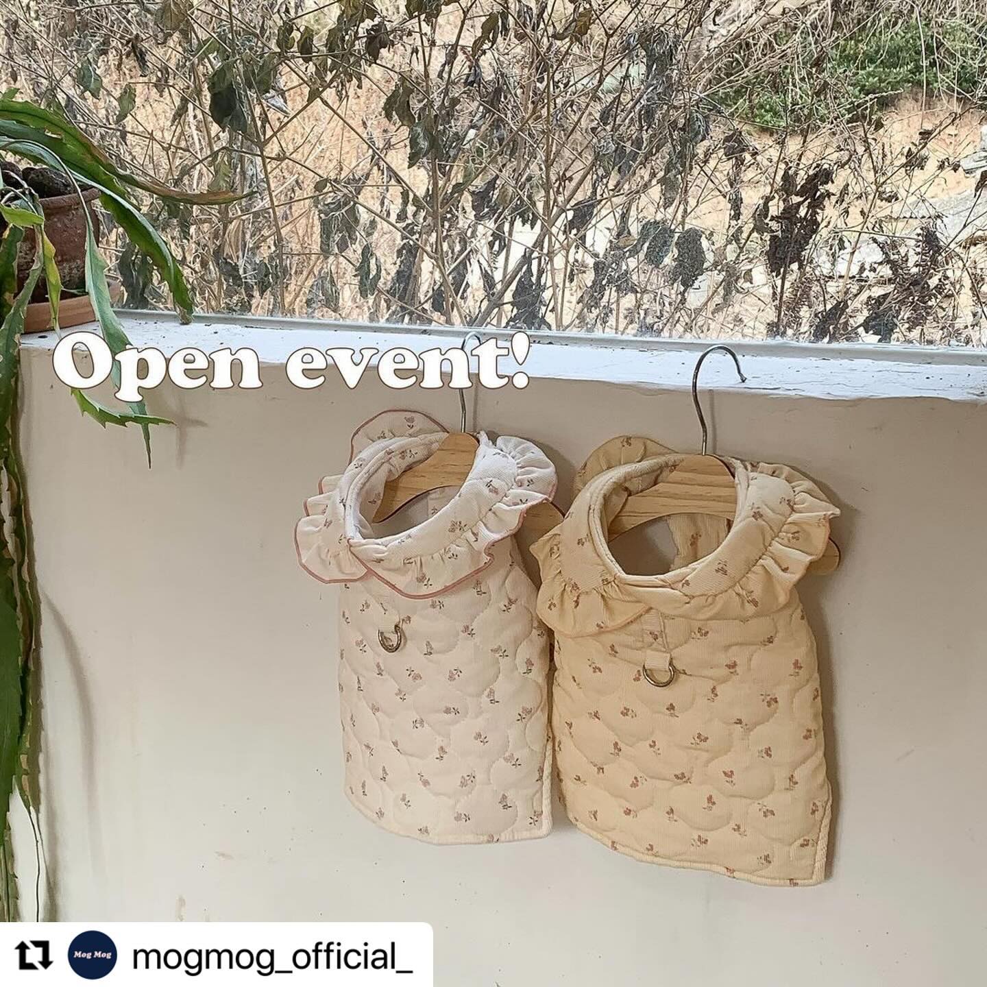 #Repost mogmog_official_ with use.repost
・・・
<OPEN EVENT!>

2024년 첫!신상 [플라워 가든 조끼&보닛] 오픈 이벤트를 시작합니다👏🏻
화사하지만 촌스럽지 않은 꽃무늬 패턴🌷
러블리한 프릴이 달린 카라 디테일🪡
부드러운 원단과 3온스 누빔으로 챙기는 보온성☕️
(댓글에 원하는 색상, 사이즈 기재해 주세요!)

🎀 이벤트 상품 : 플라워 가든 조끼, 플라워 가든 보닛
🎀 모집기간 : 1월10일 - 1월14일 자정까지
🎀 발표일 : 1월15일 오후1시(개별DM)
🎀 모집인원 : 2명

🎀 참여방법
1. mogmog_official_ 계정 팔로우
2. 해당 게시물 좋아요 후 리그램 #모그모그 #모그모그이벤트 해시태그
3. 원하는 색상, 사이즈 참여완료 댓글 ✔️

📍비공개 계정, 유령계정, 부계정, 리그램용 계정은 참여불가 입니다.
📍상품 받으신 후 7일 이내로 아이들 착용샷과 함께 리뷰를 mogmog_official_ 계정 태그하여 피드에 올려주시면 됩니다.