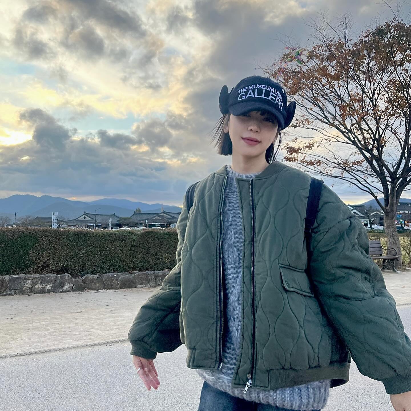 귀여운 모자.. 가관인 노을..