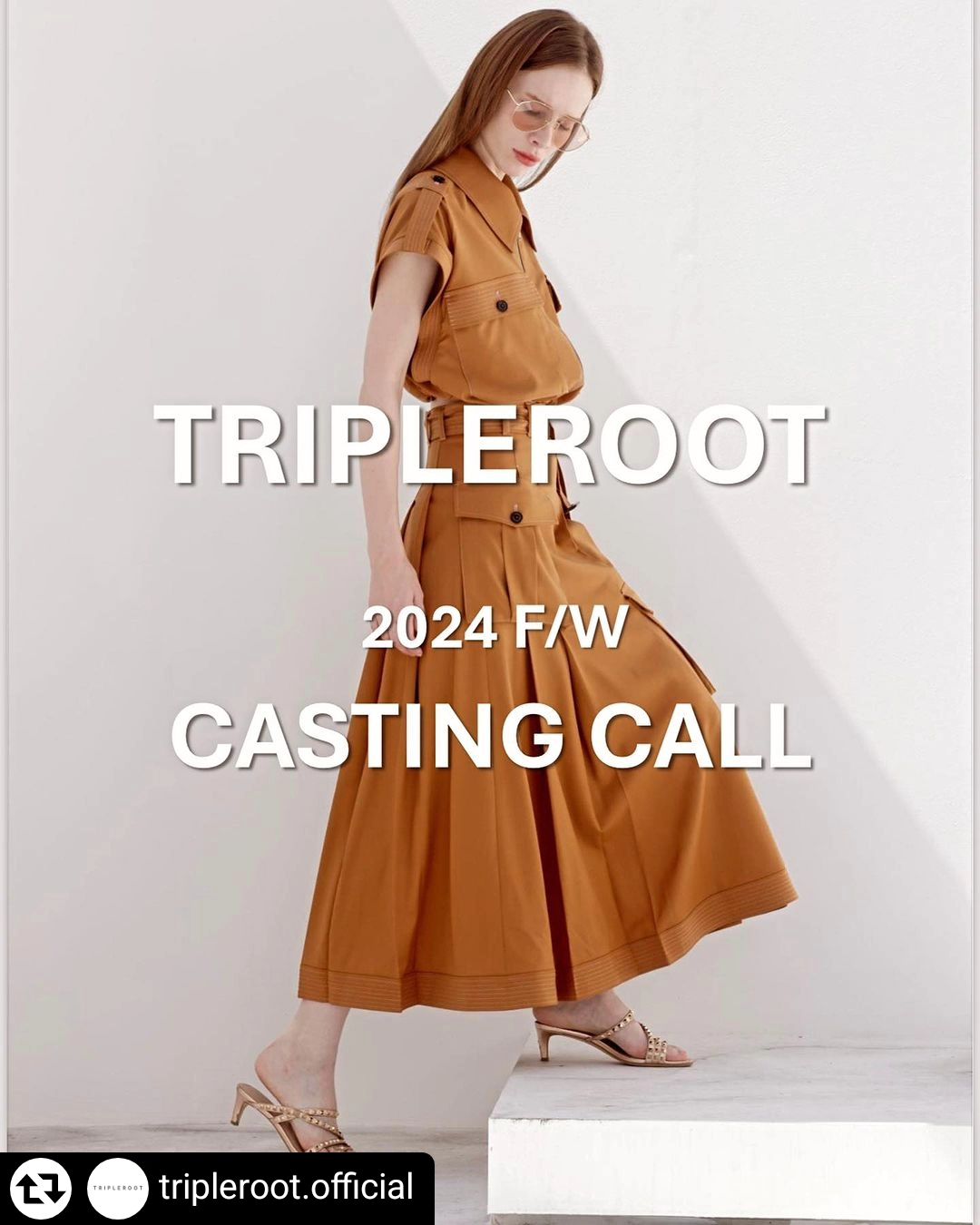 #리그램 - tripleroot.official by get_regrammer
2024 F/W Fashion KODE

📍TRIPLEROOT📍

📍CASTING CALL📍

2024 F/W Fashion KODE 트리플루트 모델 캐스팅을 진행합니다.

■ 지원 자격 및 방법
1. 남,녀 모델 “모두” 지원 가능

2. 다음 인스타 계정 팔로우(필수)
tripleroot.official
elitemodel_agency

3. 지원 방법 
하기 (1), (2)번 모두 필수

(1) 모델의 컴카드/프로필을 '트리플루트 패션쇼 지원 (성함)' 의 제목으로 메일 전송
elitemodel2020@gmail.com 
(*인스타 아이디 및 전화번호 기재 필수)

(2) 본 게시물 리그램 

■서류 지원마감: 1/30 (화)

■서류심사 발표: 1/31 (수) 
(*합격자 개별 통보)

■대면 오디션: 2/5(월), 6(화)
 장소: 엘리트모델에이전시(EMA)
 (*시간은 서류 합격자에 한하여 추후 개별 통보) 

■문의: 010-8525-0590 (카카오톡 EMA 조앤 실장)
 Instagram: leben_kunst 로 DM문의 

#트리플루트
#tripleroot
#패션코드
#FashionKODE
#24FW트리플루트오디션
#엘리트모델에이전시
#elitemodelagency 
#ema
#모델캐스팅