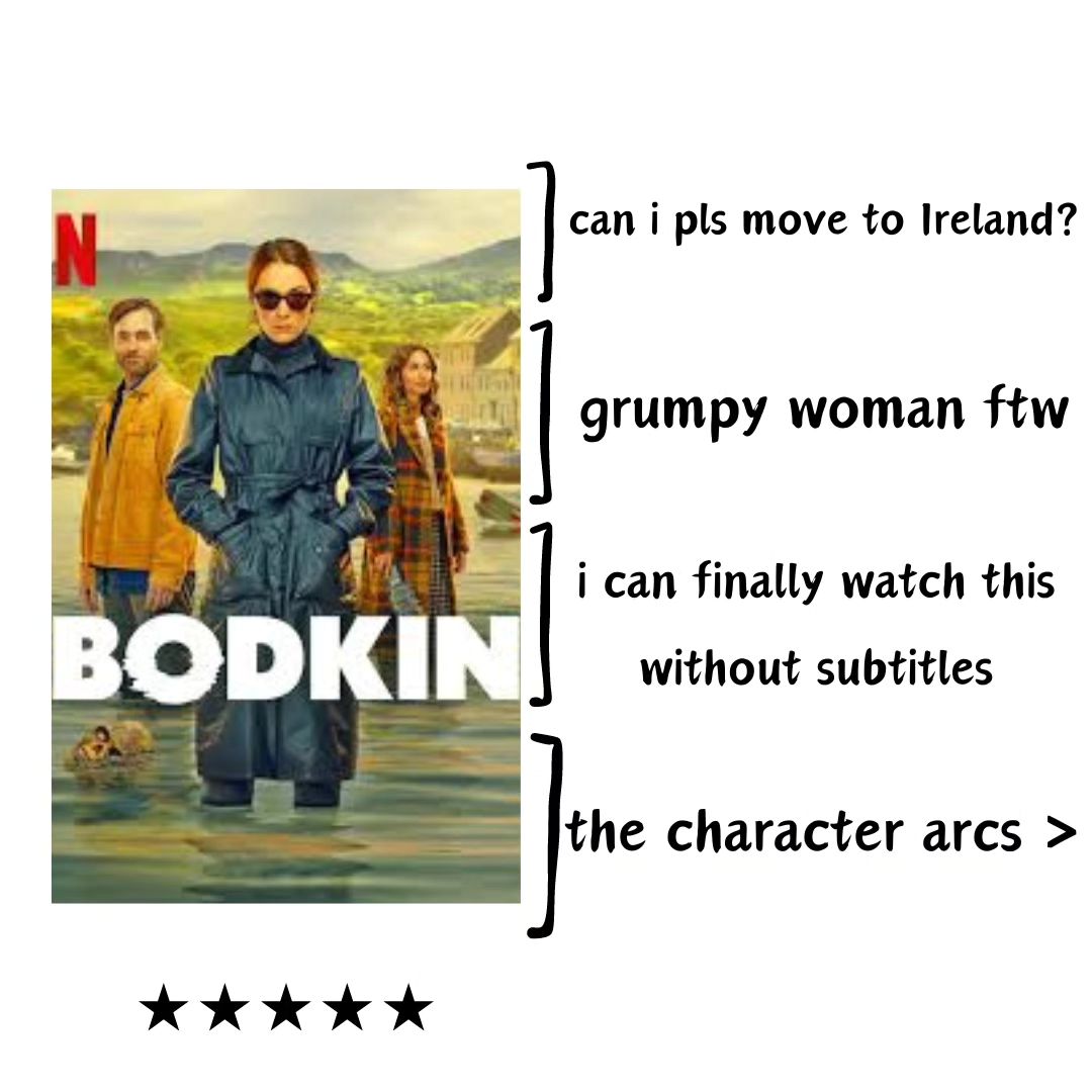 A true crime podcaster solving a small town mystery in Ireland?! SIGN ME UPPP!

This show is amazing with high bingeable quality. I got through 7 episodes in under a day. Perfect in its length & pacing, Bodkin keeps you hooked for more. Wait? The Obamas produced it?!?

Will Forte is a true crime podcaster (a genre I'm already obsessed with), and he goes to Bodkin to solve a 25 year old disappearance of 3 people on the night of Samwain festival. Accompanied by his mousy research assistant & a hard boiled investigative journalist, Dove - the trio is so entertaining to watch. Dove is so grumpy & stompy and I love it. She talks without filters and the humor gets so cheeky. The side characters too are well rounded & highly amusing. Special mention: the nuns & Teddy!!

Through much chaos & red herrings, the final climax is quite satisfying too, giving a clean, good finish to the show. What I really liked about this series is the contrast in perspective on morals & life of the 2 main characters. The eventual character arcs that finally emerge are so wholesome. Especially, the research assistant's final scene! 

Another things that cracked me up was everyone asking will people listen to a podcast? while the women in the town go like ooo I love a good true crime story.... because...SAME HAHA!
The Irish landscape is sooo gorgeous & peaceful. You can't help but long for it. 

Great storytelling, good fun, must try out!

#bodkin #netflix #netflixseries #netflixmovies #ireland #irish #netflixitalia #netflixindia #musttry #mustwatch #newseries #truecrime #truecrimepodcast #podcast # mystery #thriller #crimethriller #crimedrama #crime #podcasts #criminology #samwain #halloween #series #tvshow #tvshows #tvseries