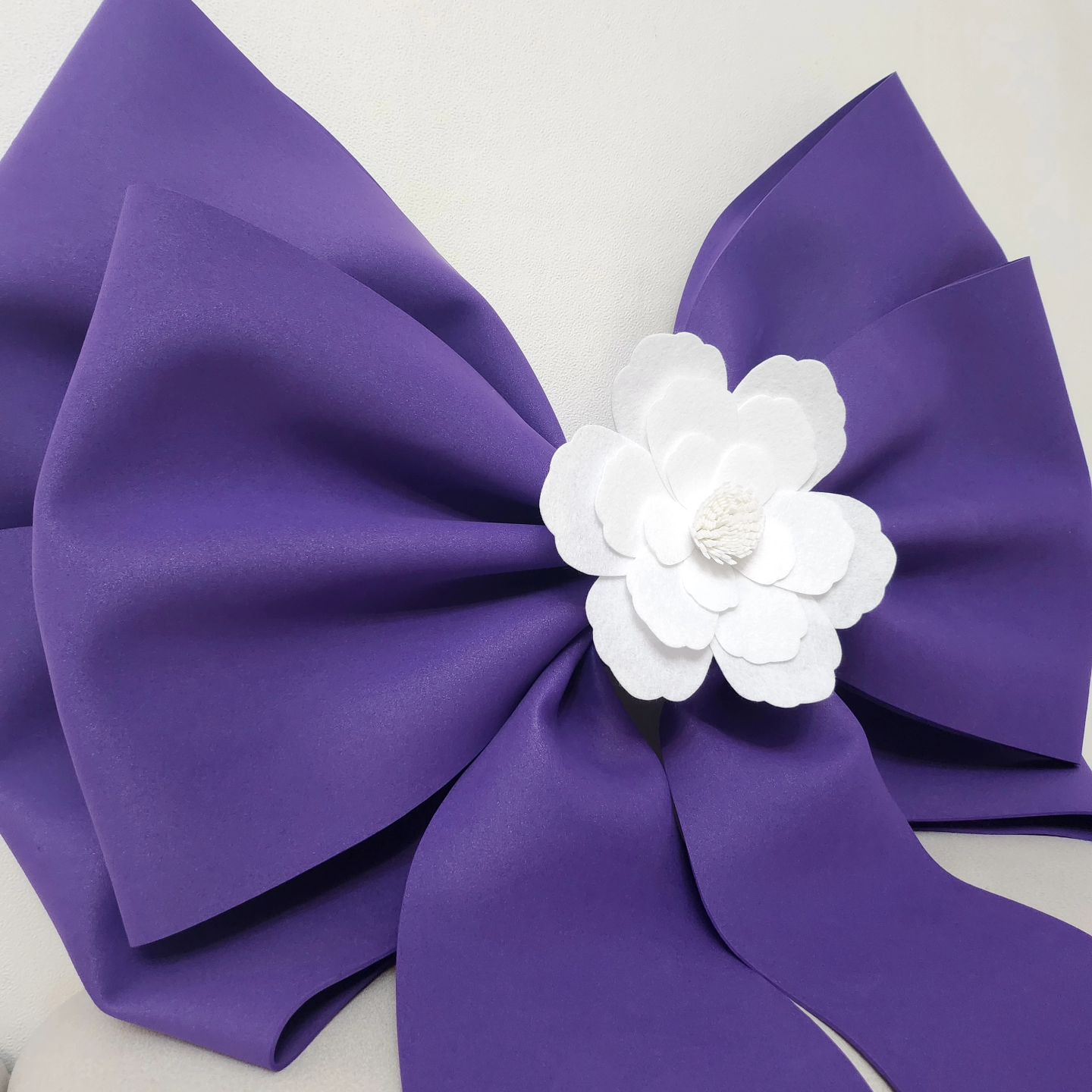 75cm 리본 /꼬리표추가 /펠트꽃 추가25cm /보라색