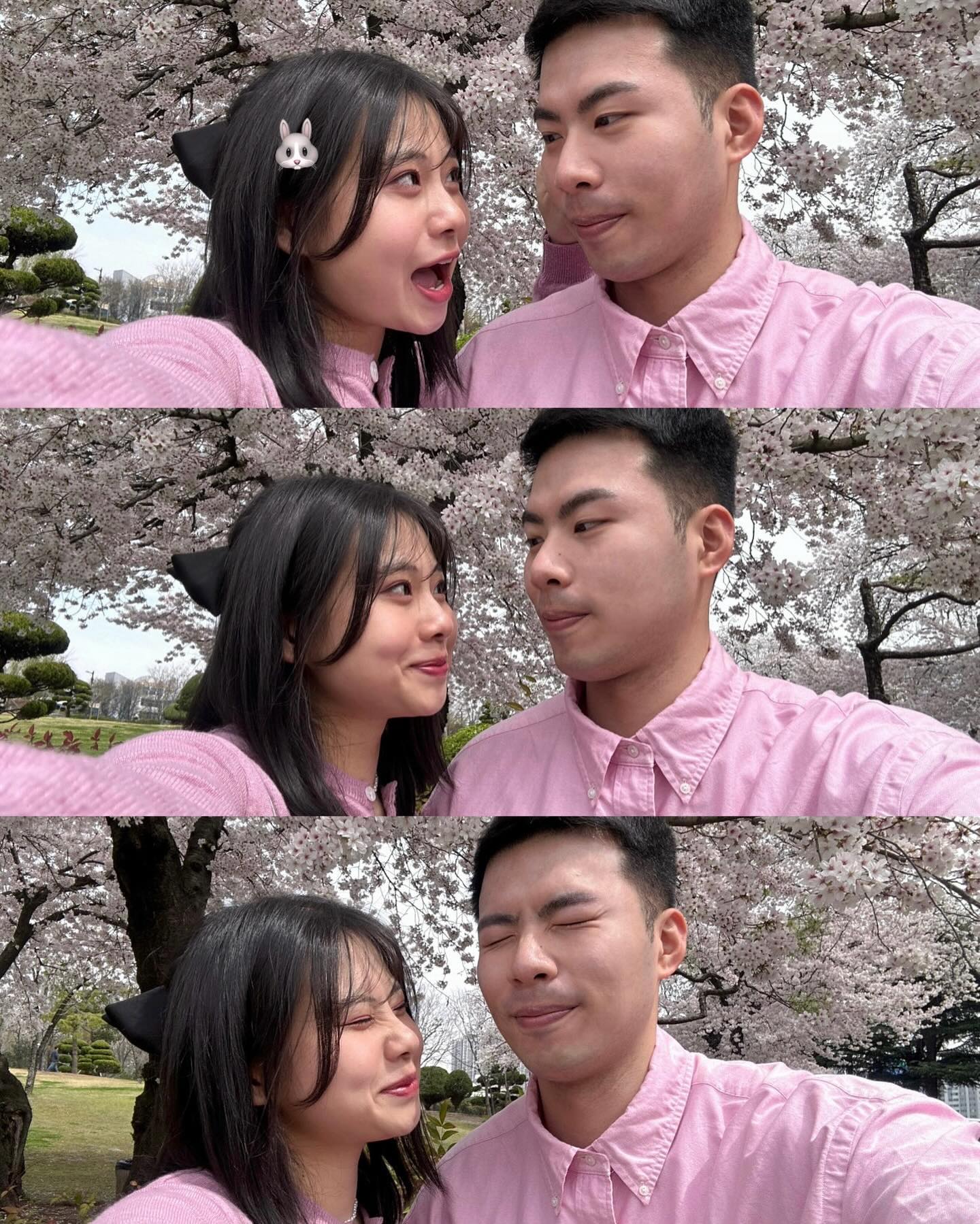오빠랑 본 벚꽃 짱 예쁘다 🐰🫧 눈부셔서 눈을 잘 못 뜨는 유신공주님..🎀