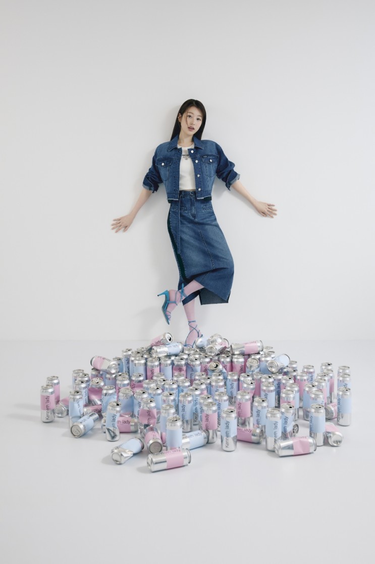 피라미드게임 장다아 백하린패션, 케네스레이디 원피스 데님자켓 크롭자켓 코디