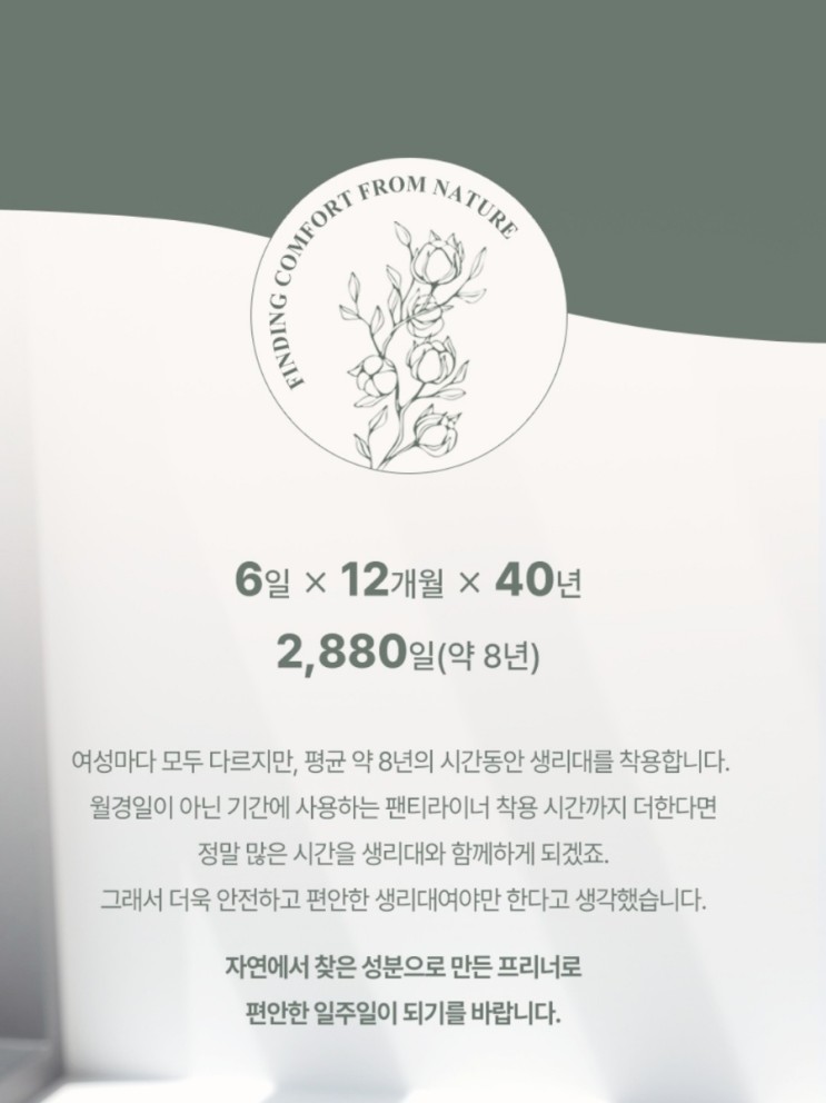 유기농 100% 순면 생리대 추천 / 프리너 생리대 - 중형, 오버나이트